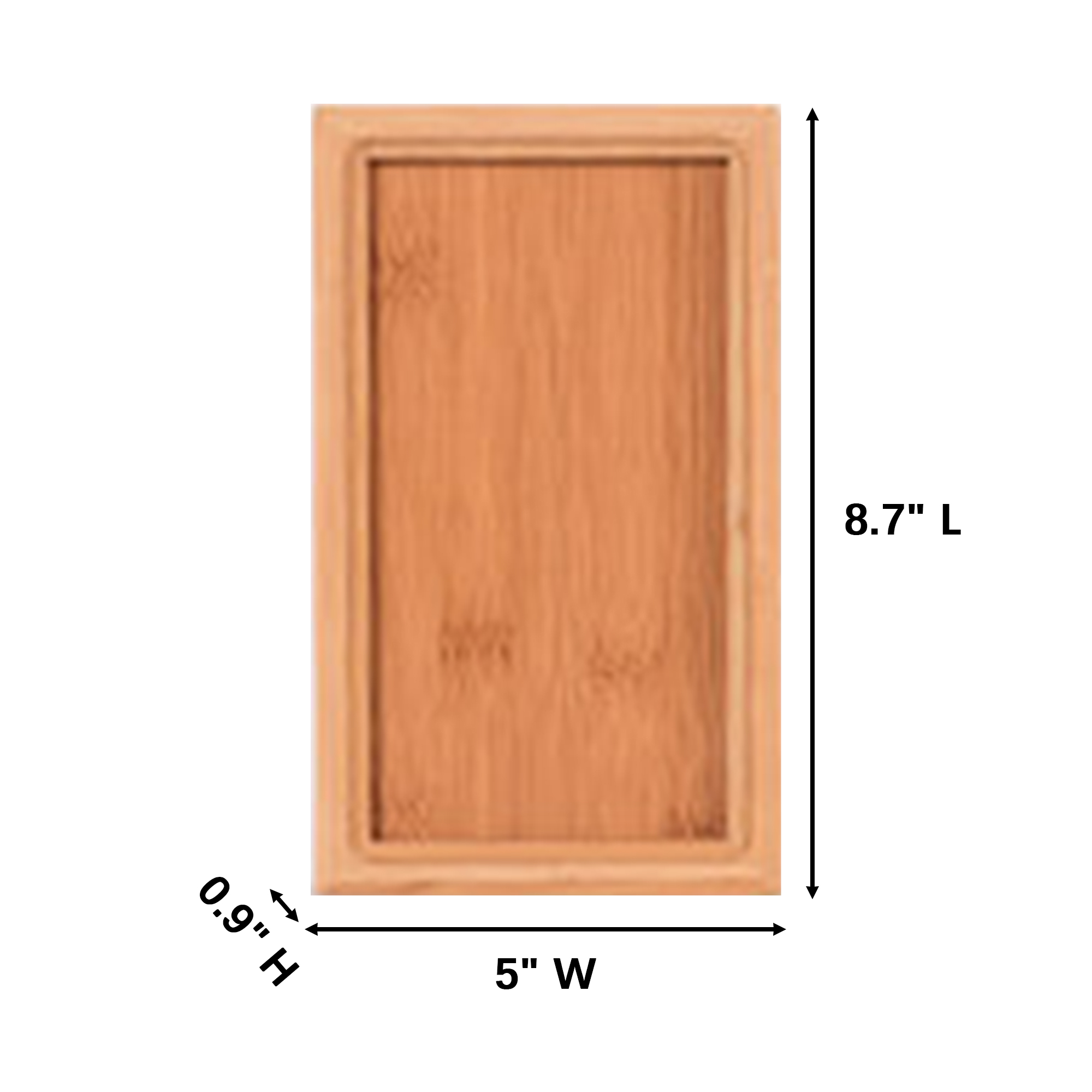 Natural Wood Serving Board With Hand Ring 8.7" x 5" x 0.9" 2