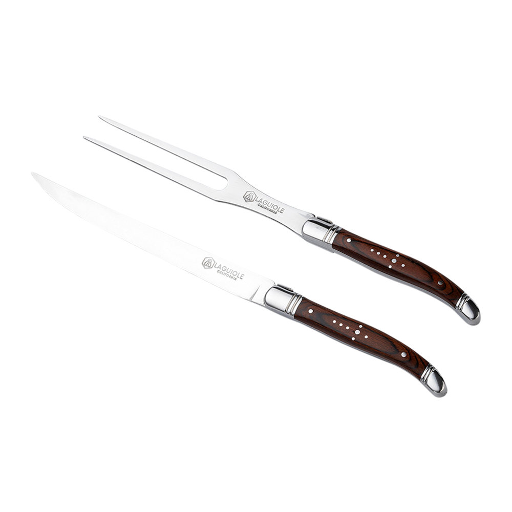 Laguiole California French-Designed Carving Knife & Fork Set 6