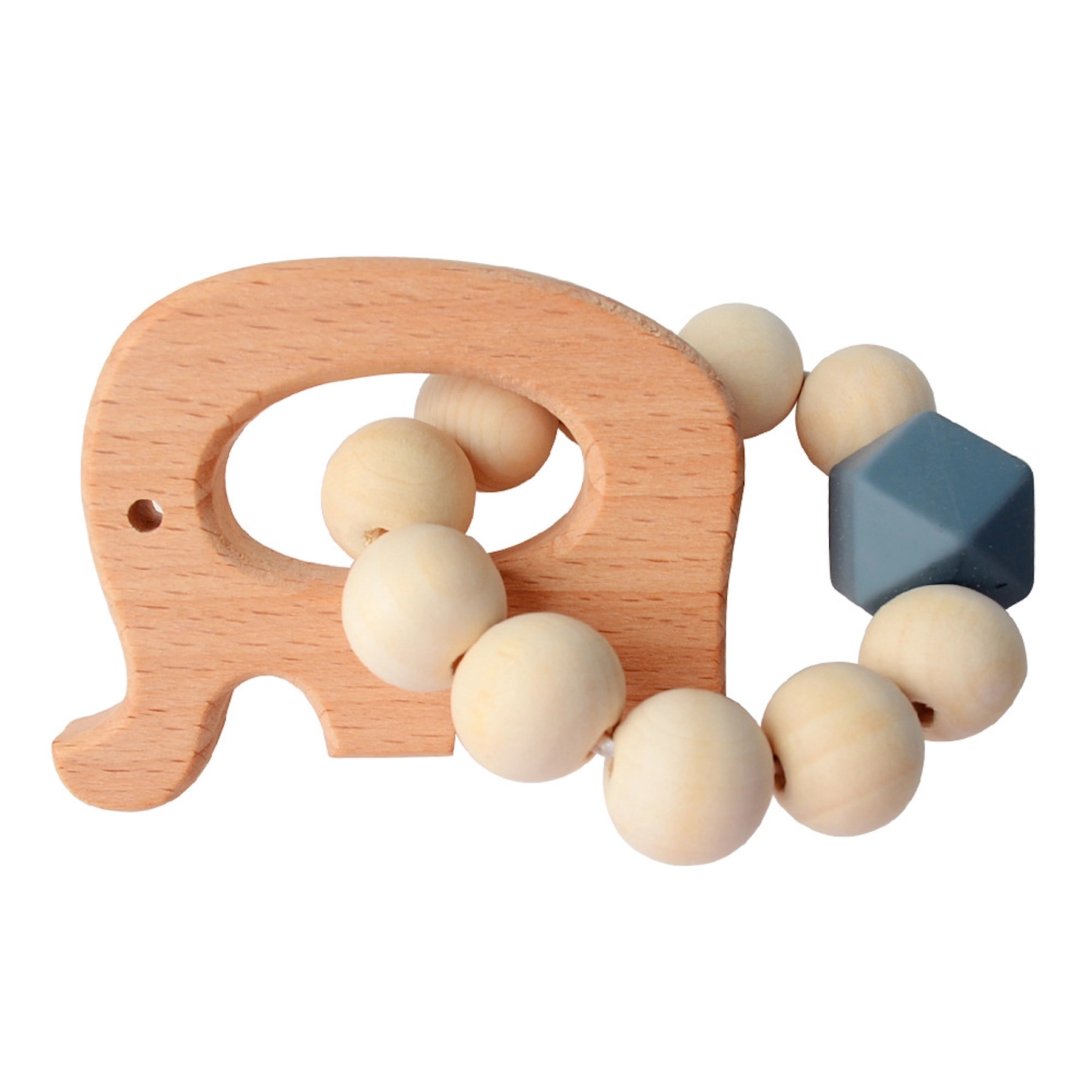Natural Wood Teething Rattle : 3 M+ 5