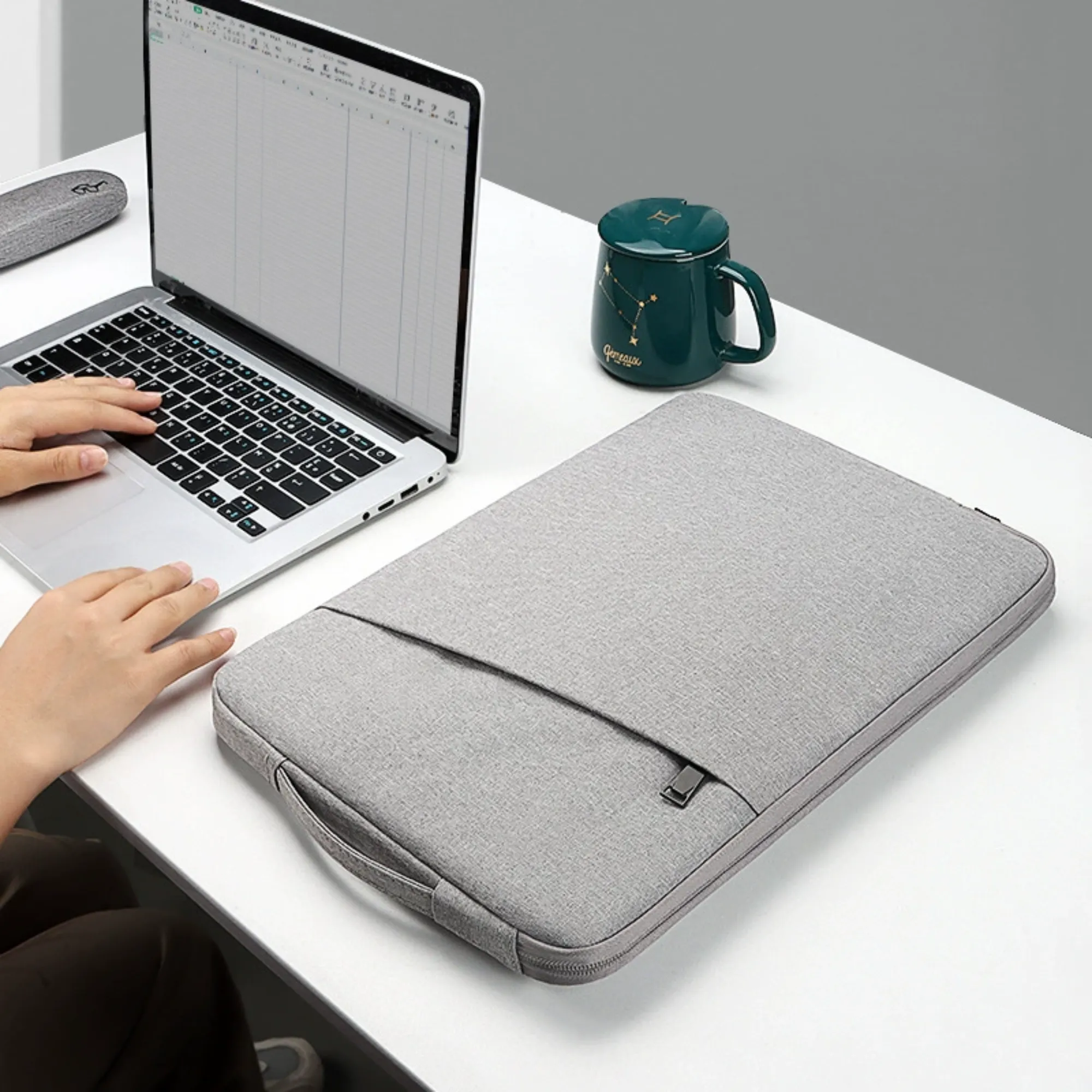 Multi Color Logo Customizable Laptop Sleeve with Pocket 2
