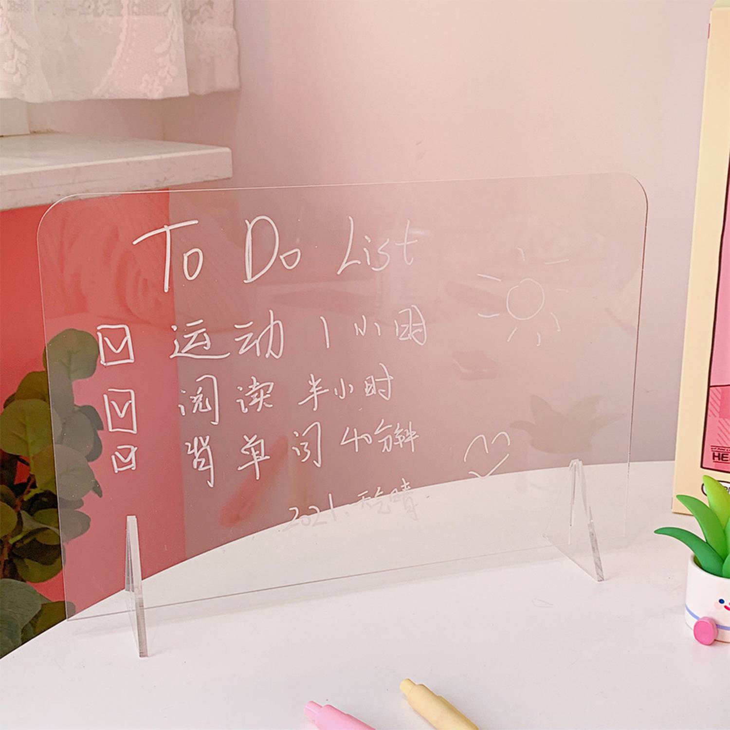 Clear Acrylic Writing Whiteboard 3