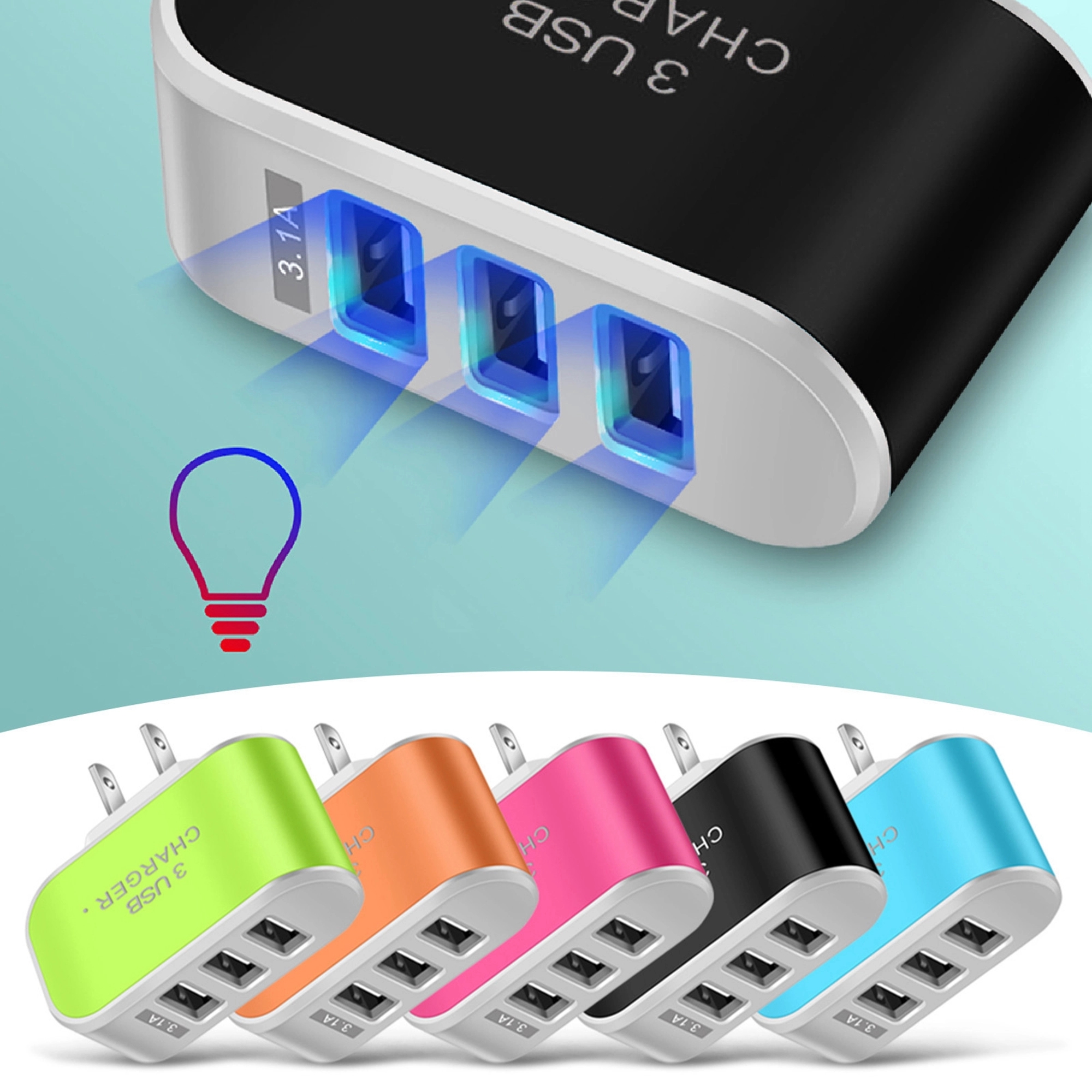 Cell Phone USB Fast Wall Charger Block 7