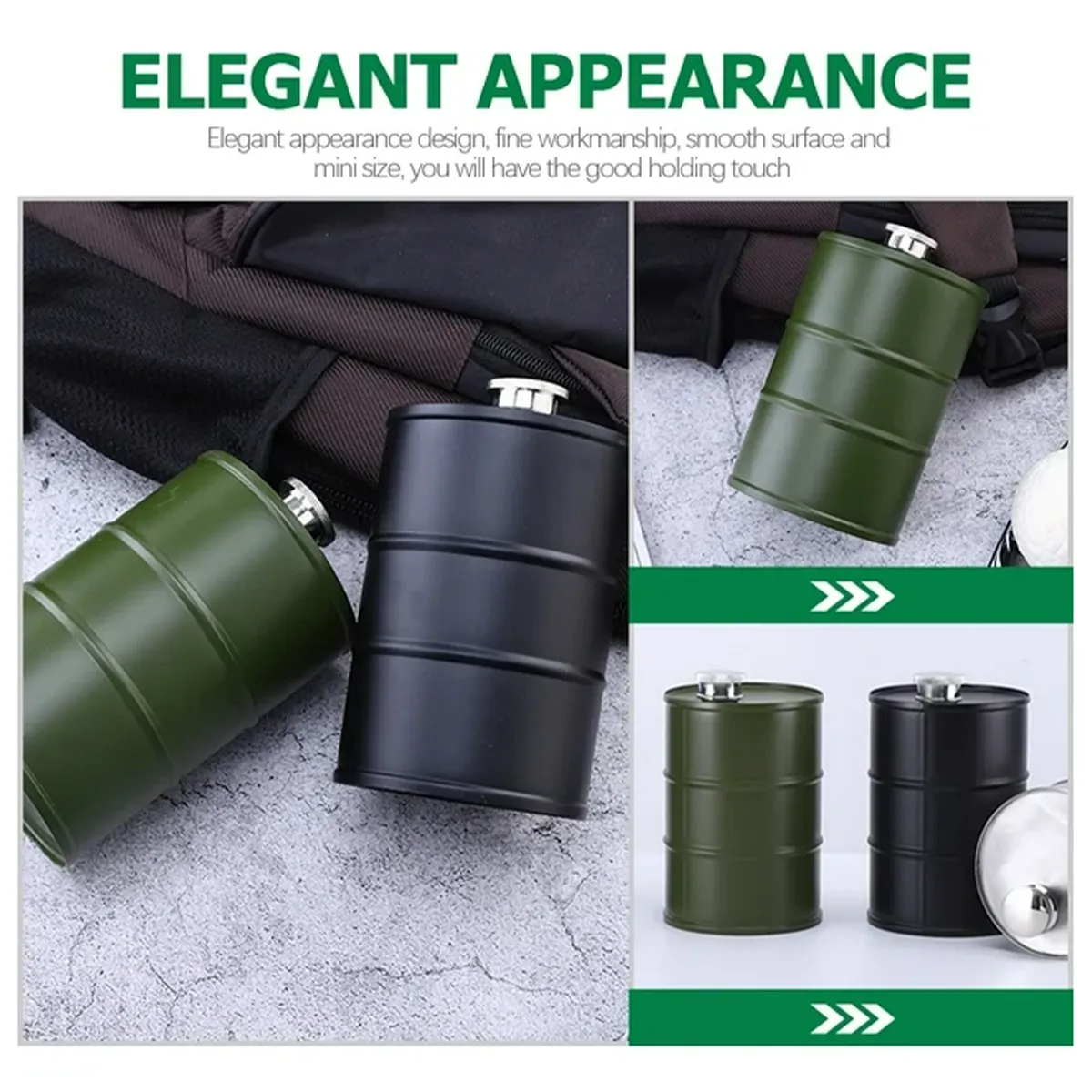 25 OZ Gasoline Barrel Camping Accessories Canteen Wine Jug, custom water bottle with logo imprint 7