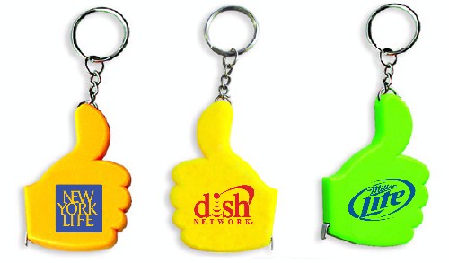 Thumb Up tape measure with key chain.