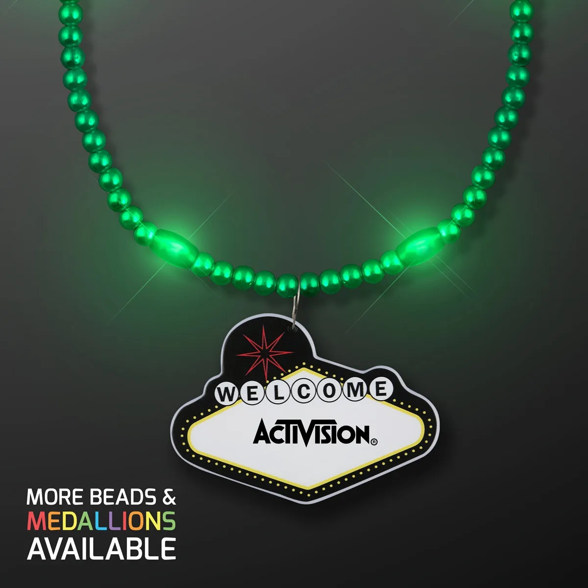 LED Bead Necklace with Las Vegas Medallion 4
