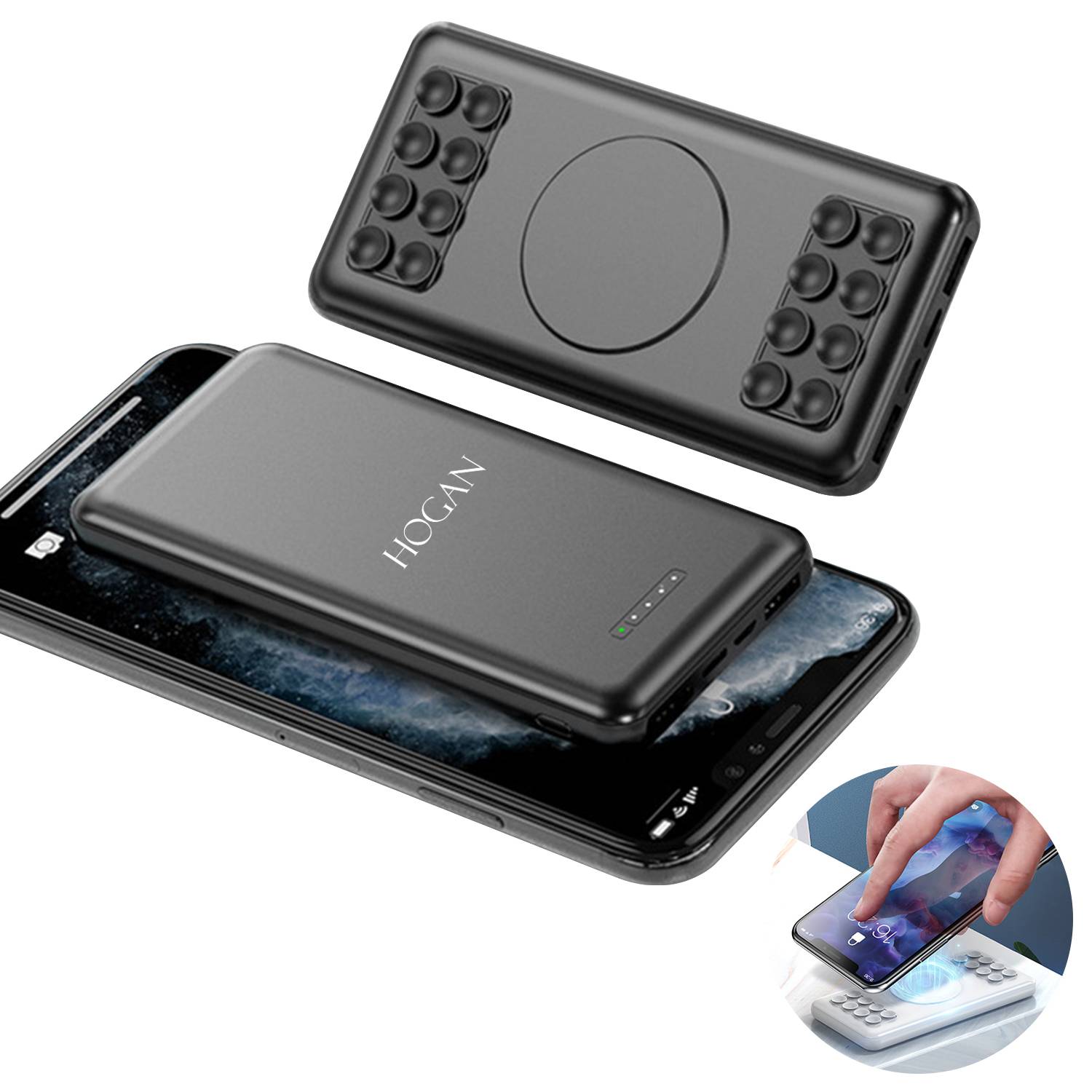 Portable 20000 mAh Suction Cup Wireless Power Bank