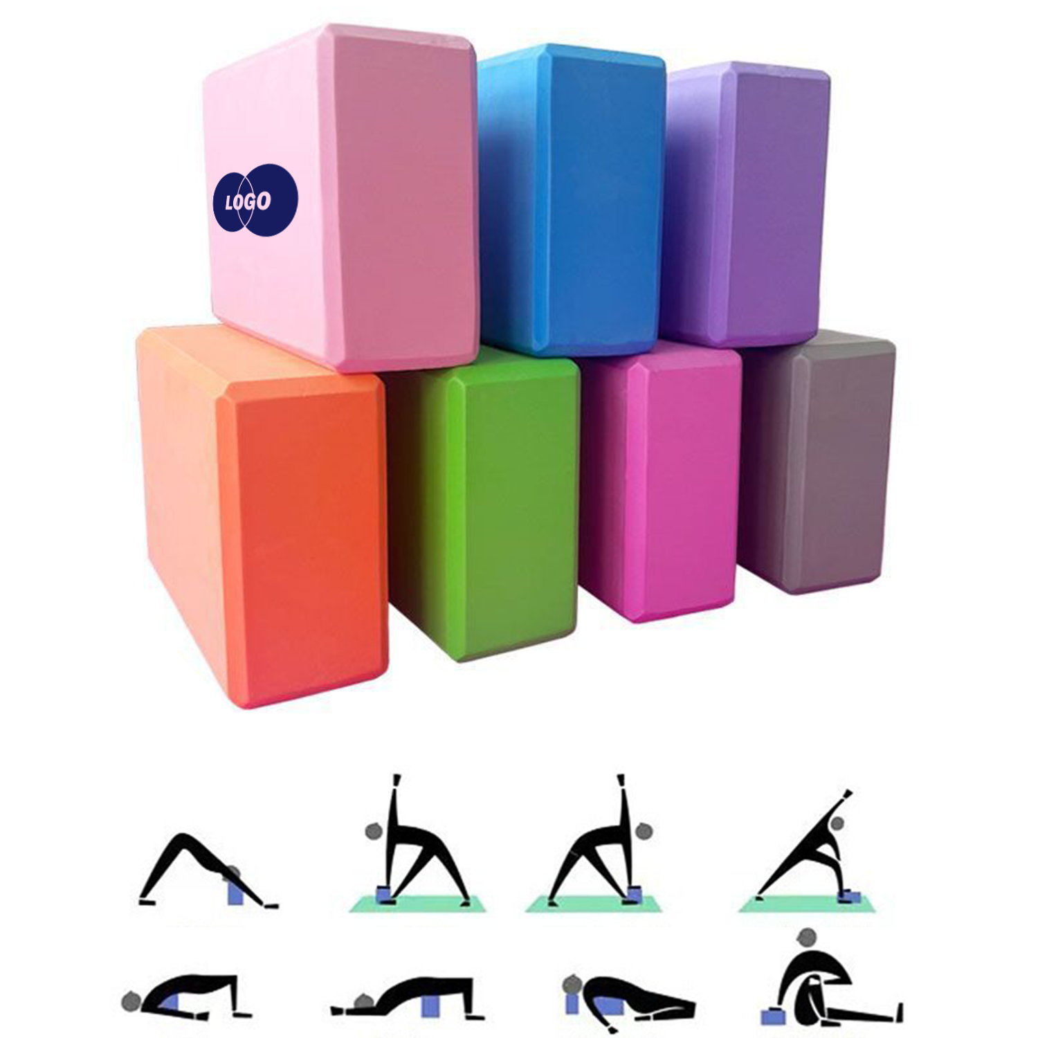Lightweight Yoga Block, EVA Foam, MOQ 10 2