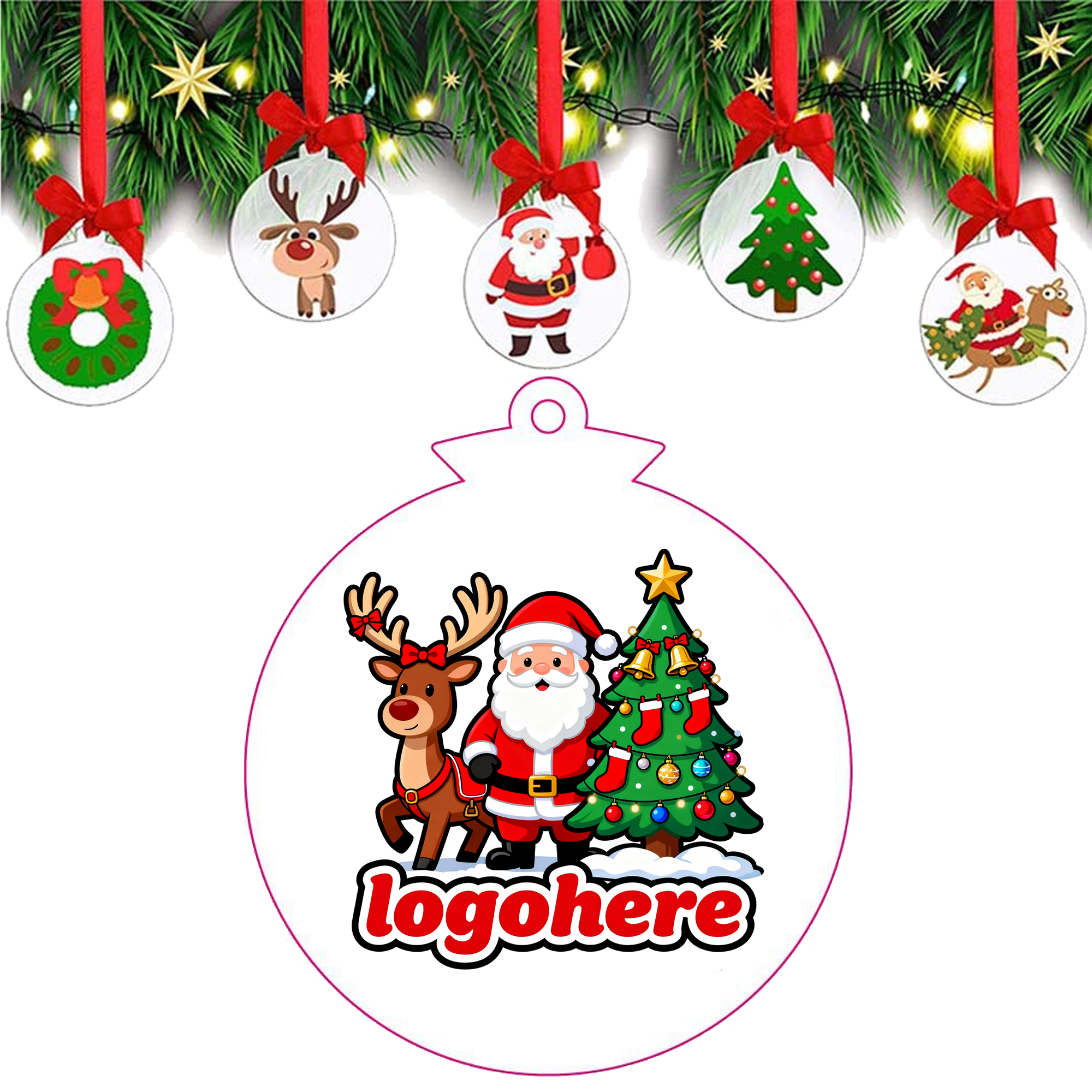 Custom Printed 2 Inch Round Christmas Ornament 2
