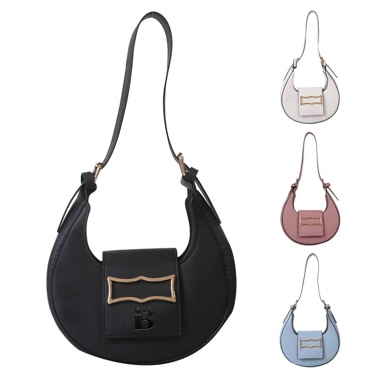PU Leather Crescent Saddle Tote Bag 7