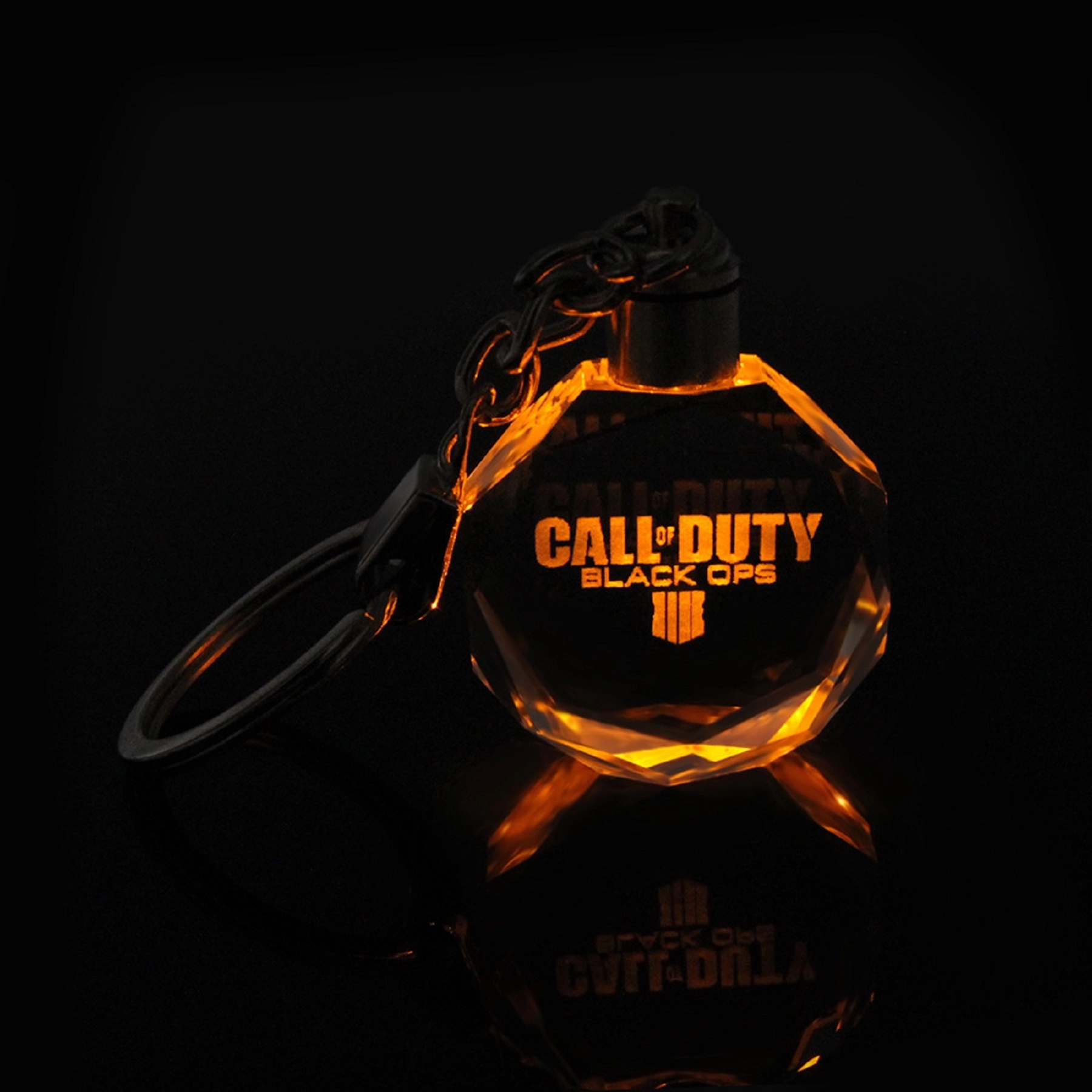LED Light Octagon Crystal Key Chain 7