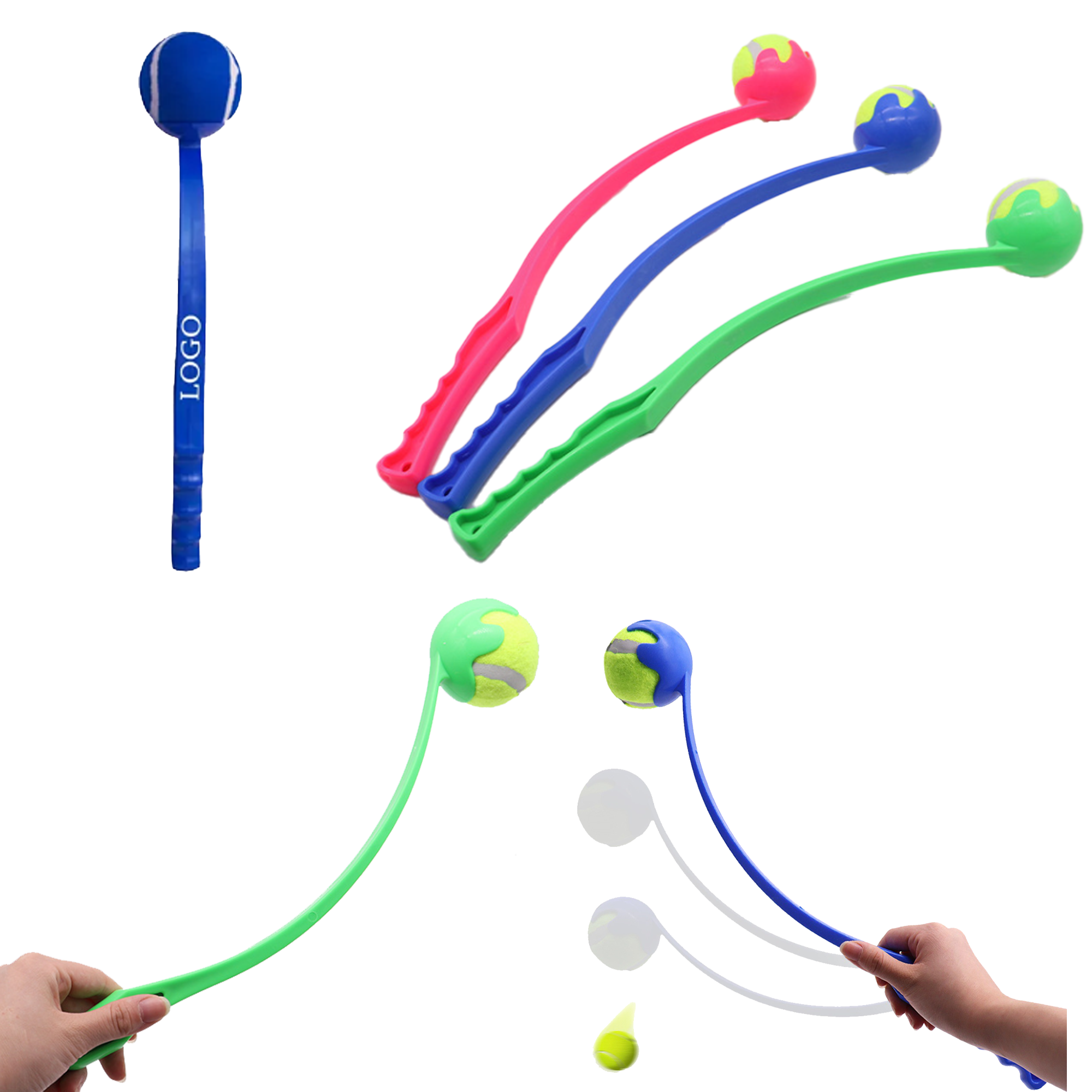 Dog Ball Launcher Stick for Fetch Training 2