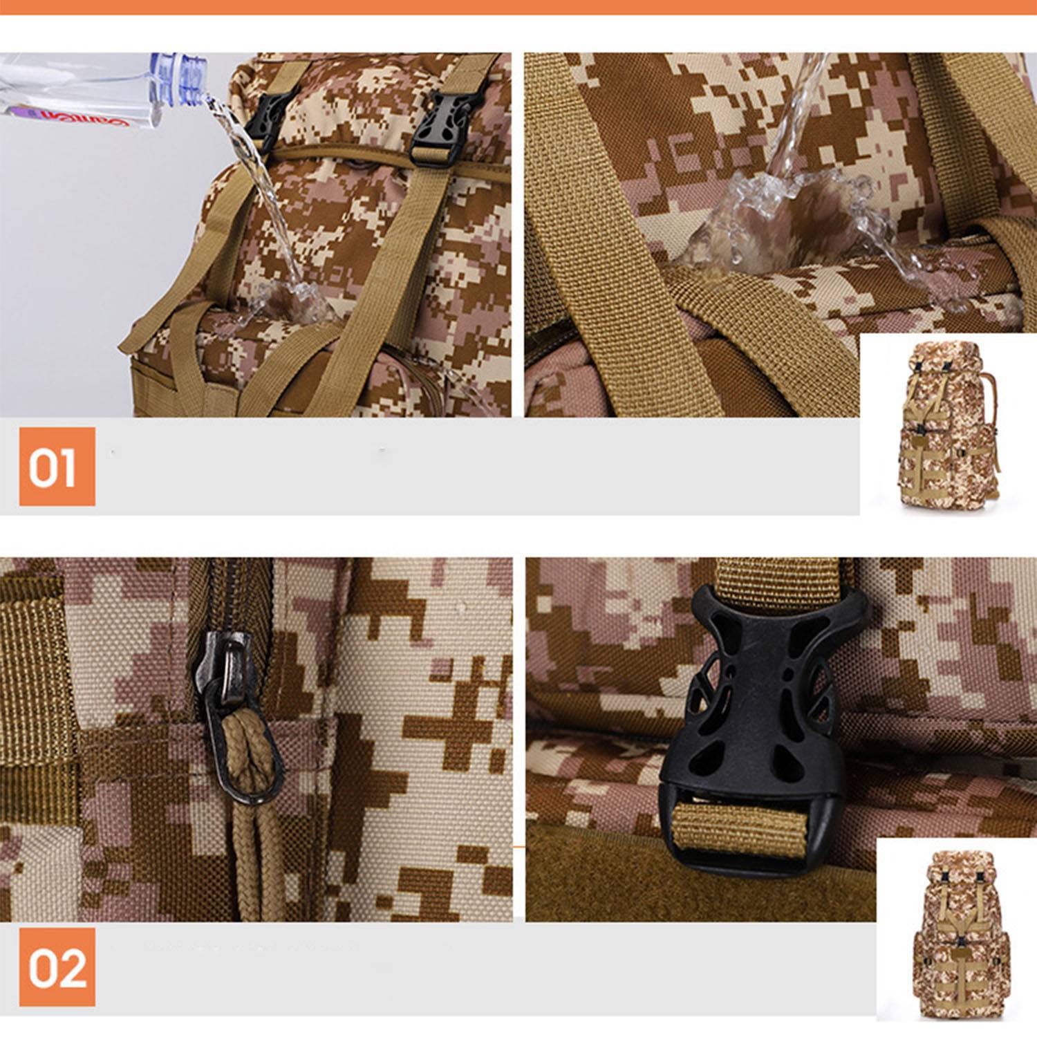 Aluminum Alloy Bracket Travel Backpack Tactical Bag 2