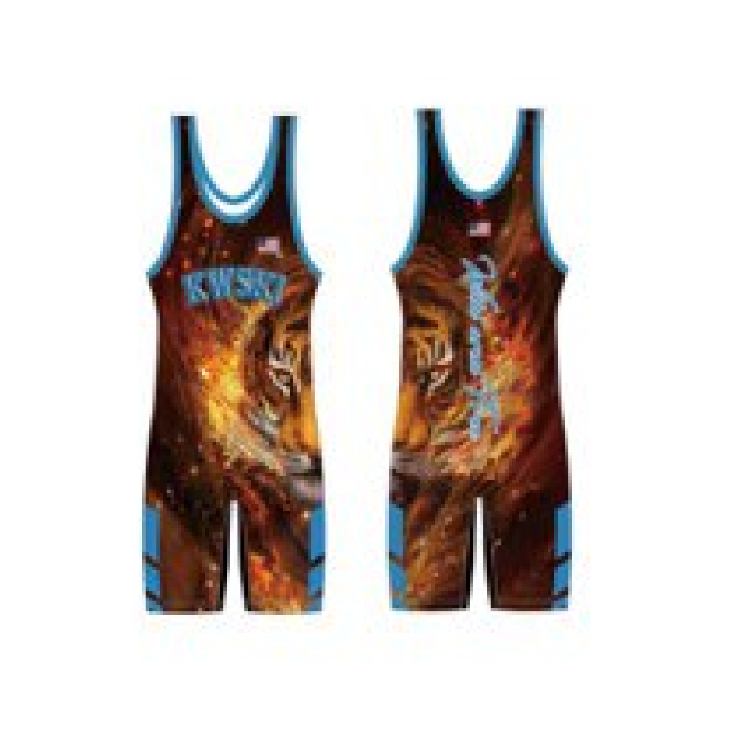 Custom Men's Full Sublimation Wrestling Singlet 2