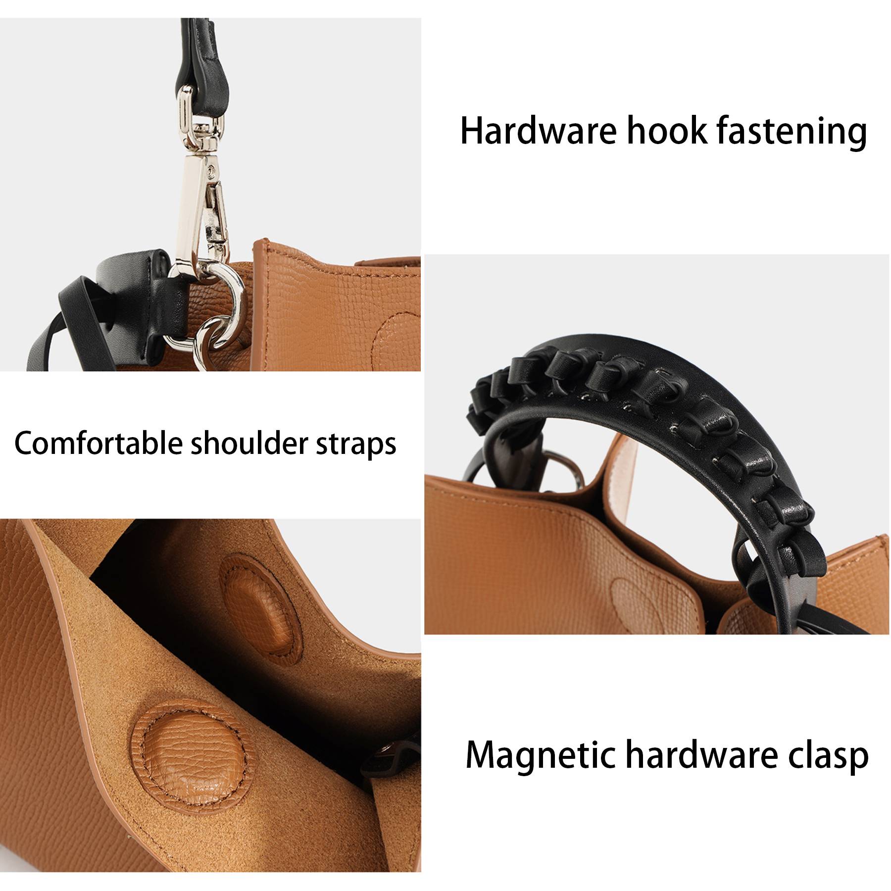Genuine Leather Vintage hand-held cross-body tote bag 8