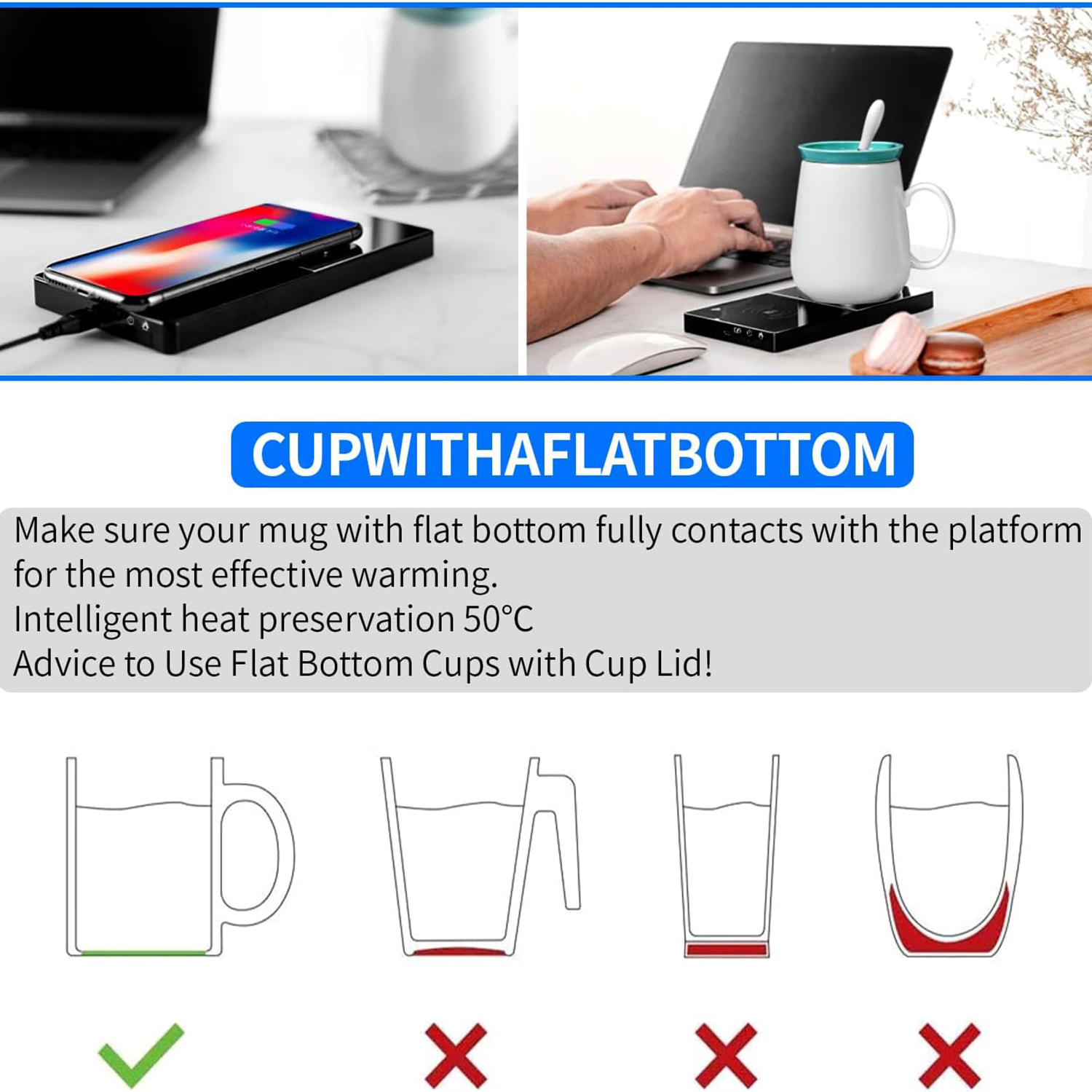 Waterproof Coffee Mug Warmer with Wireless Charger 1