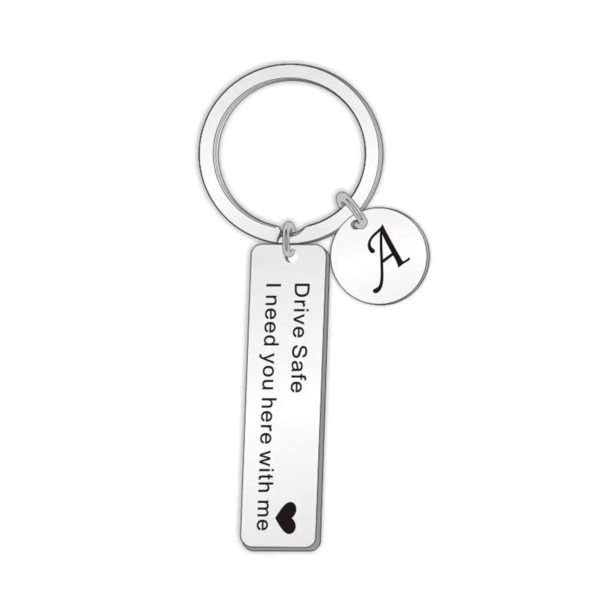 Stainless Steel Letter Keychain 3