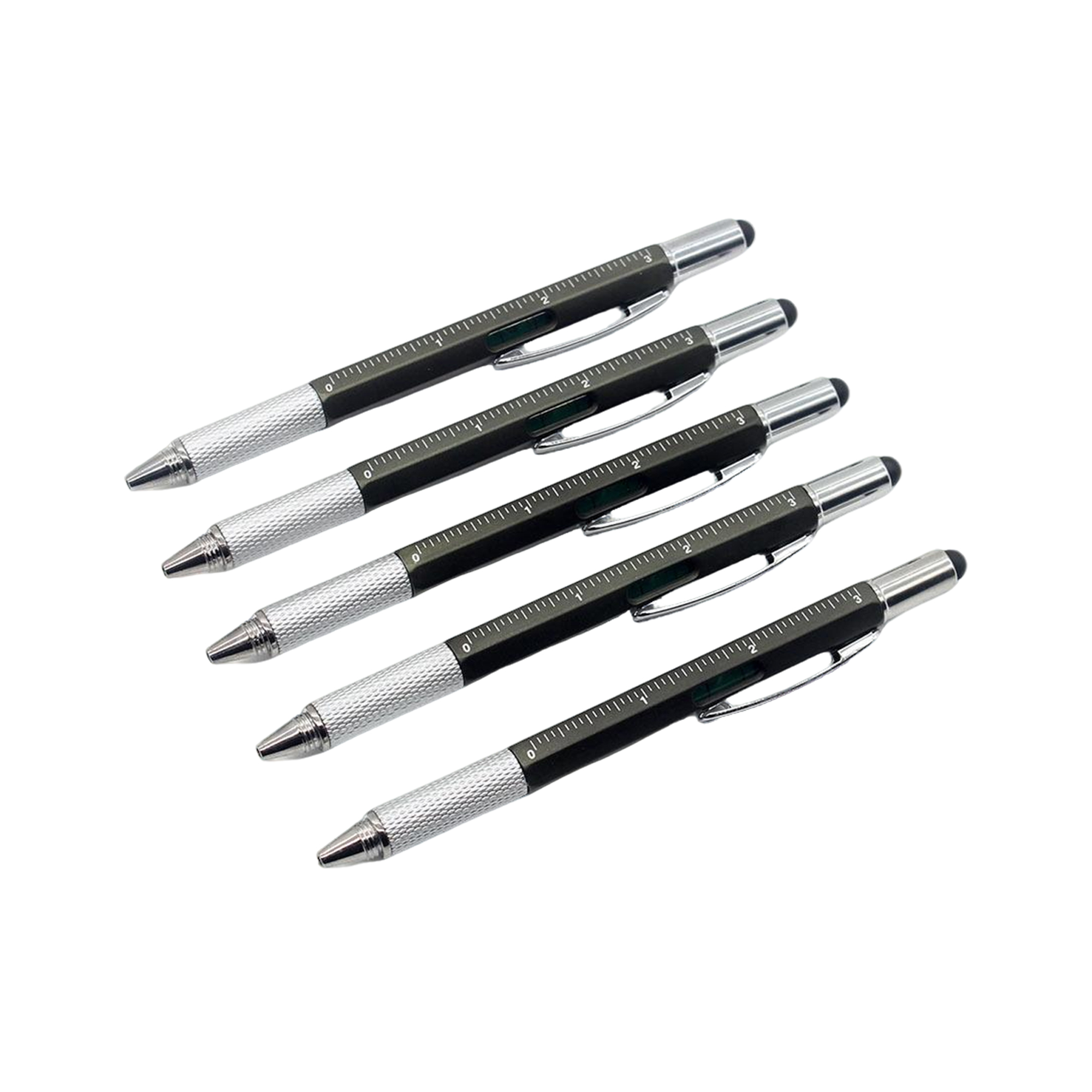 Metal Multifunction Tool Pen With Ruler Screwdriver Level 5.6" 2