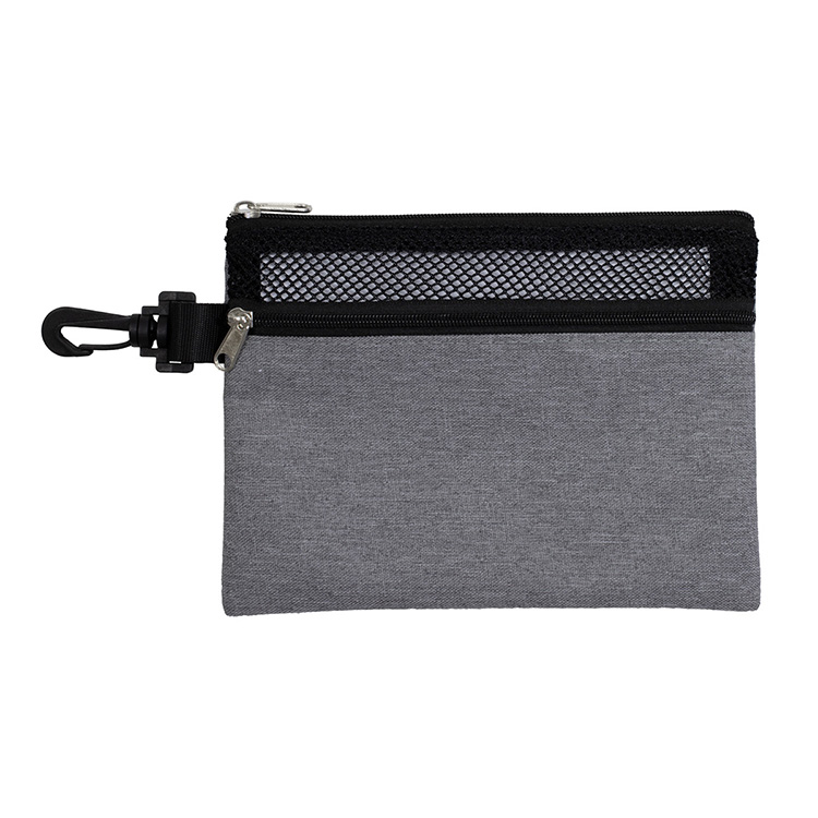 7" W x 5" H "SANTORINI" Mesh Zipper Pouch 15