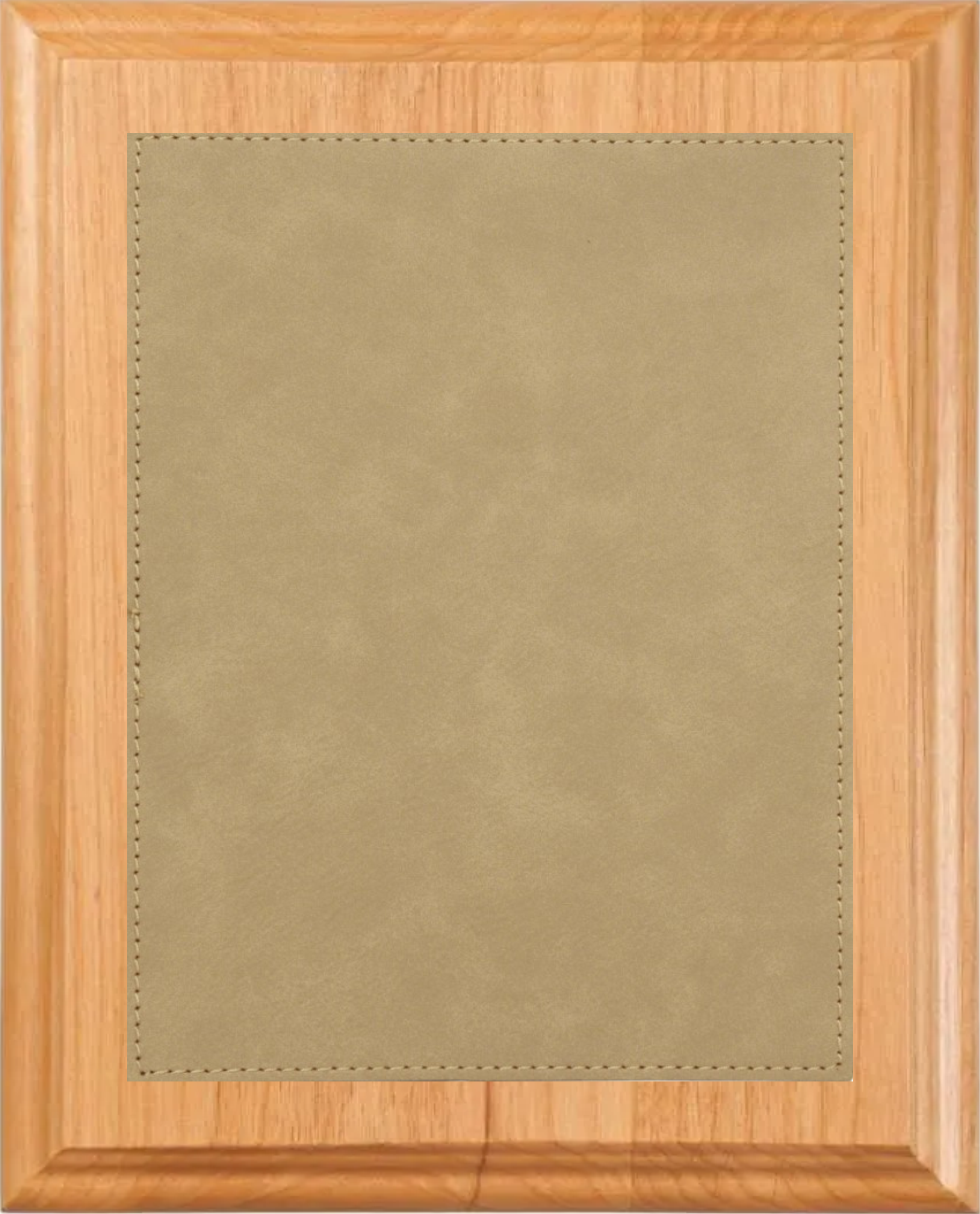 8" X 10" Alder Wood Plaque W/ Leather Plate 9