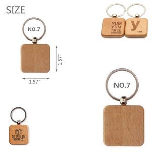 Customizable Wooden Multi Shapes Keychain 13