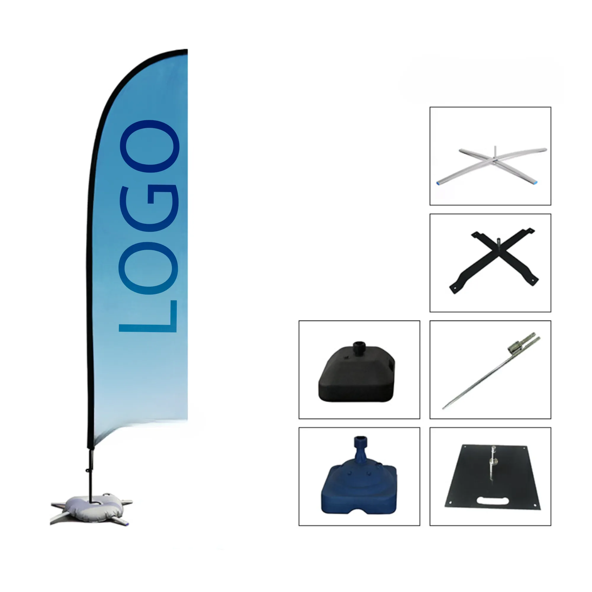 MOQ 10 PCS Knife-Shaped Water-Filled Flag 2
