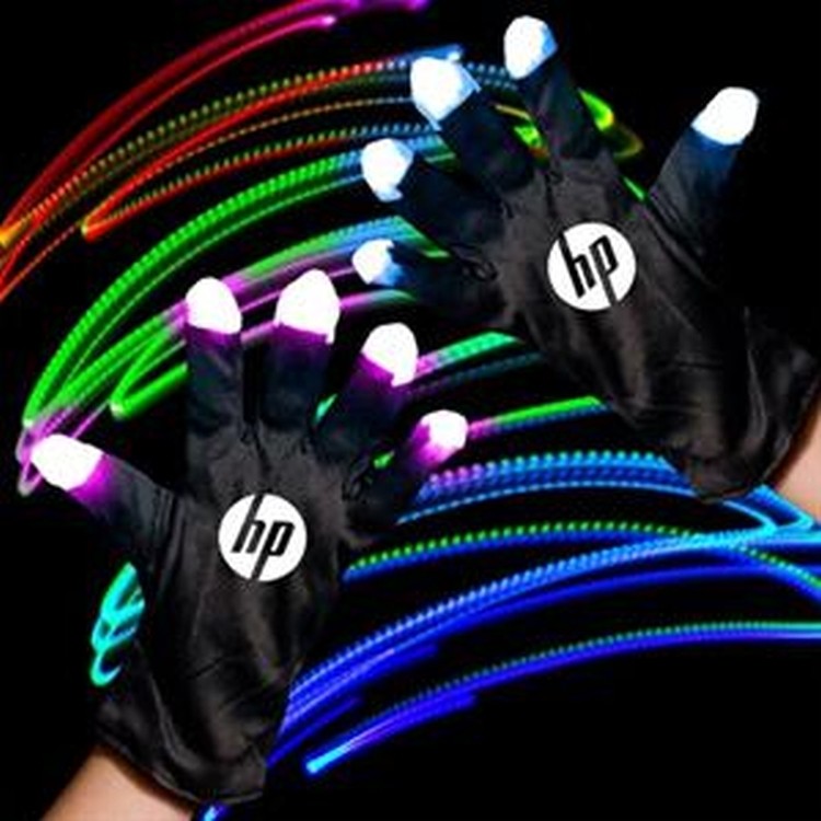 Black Light Up Rock Star Glove - Left Hand 2