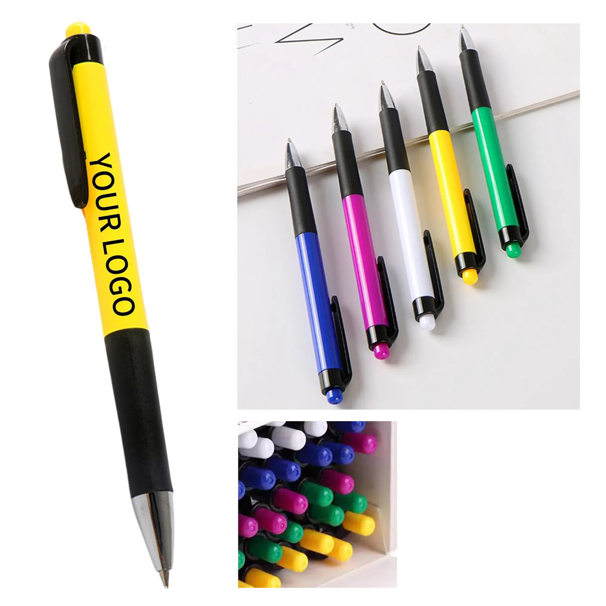 Retractable Plunge Action Pens with Comfortable Grip 3