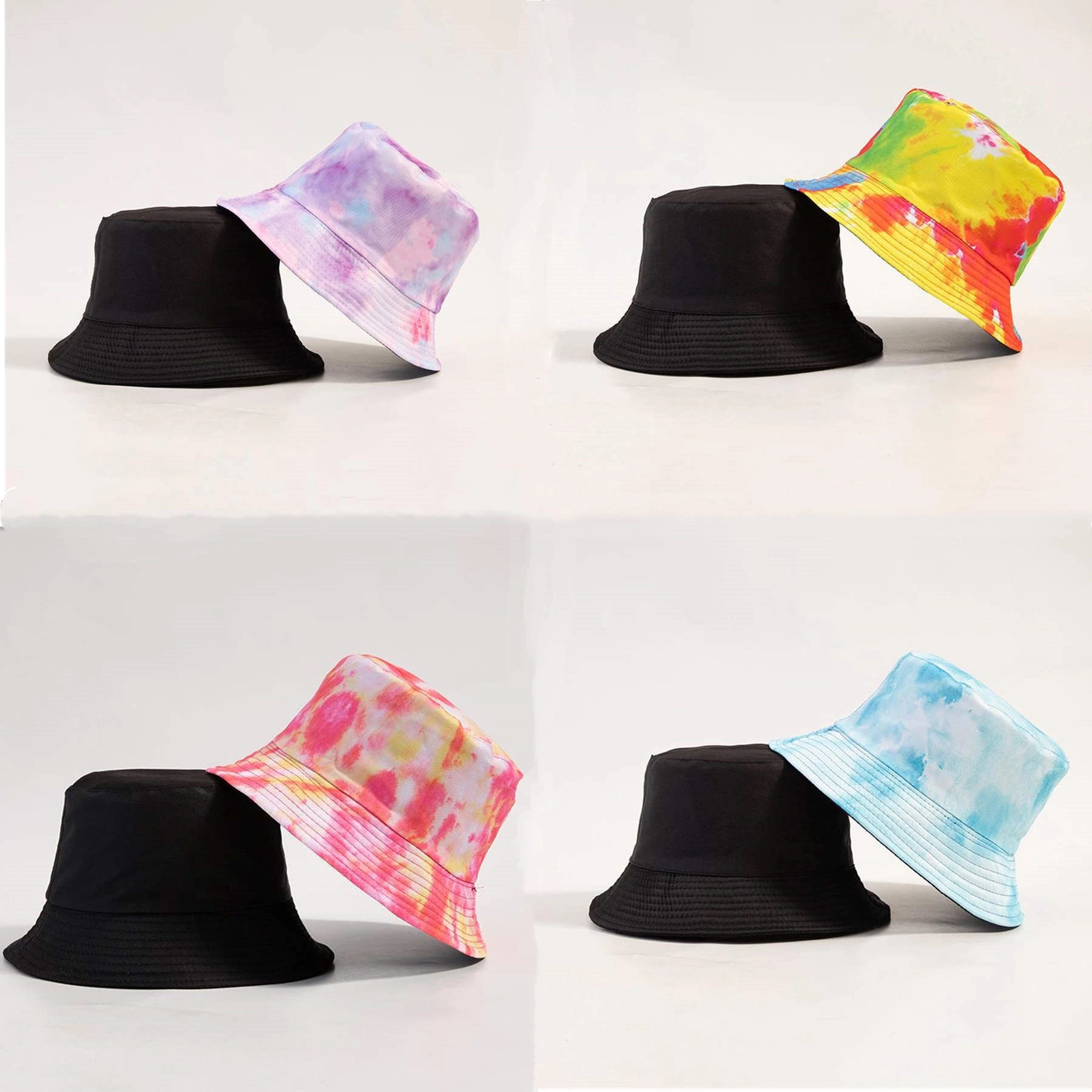 Tie Dye Double Sides To Wear Bucket Cap Hat 3