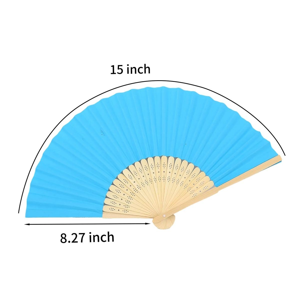14.96 Inch Paper Fan with Bamboo Frame Lightweight Design 13