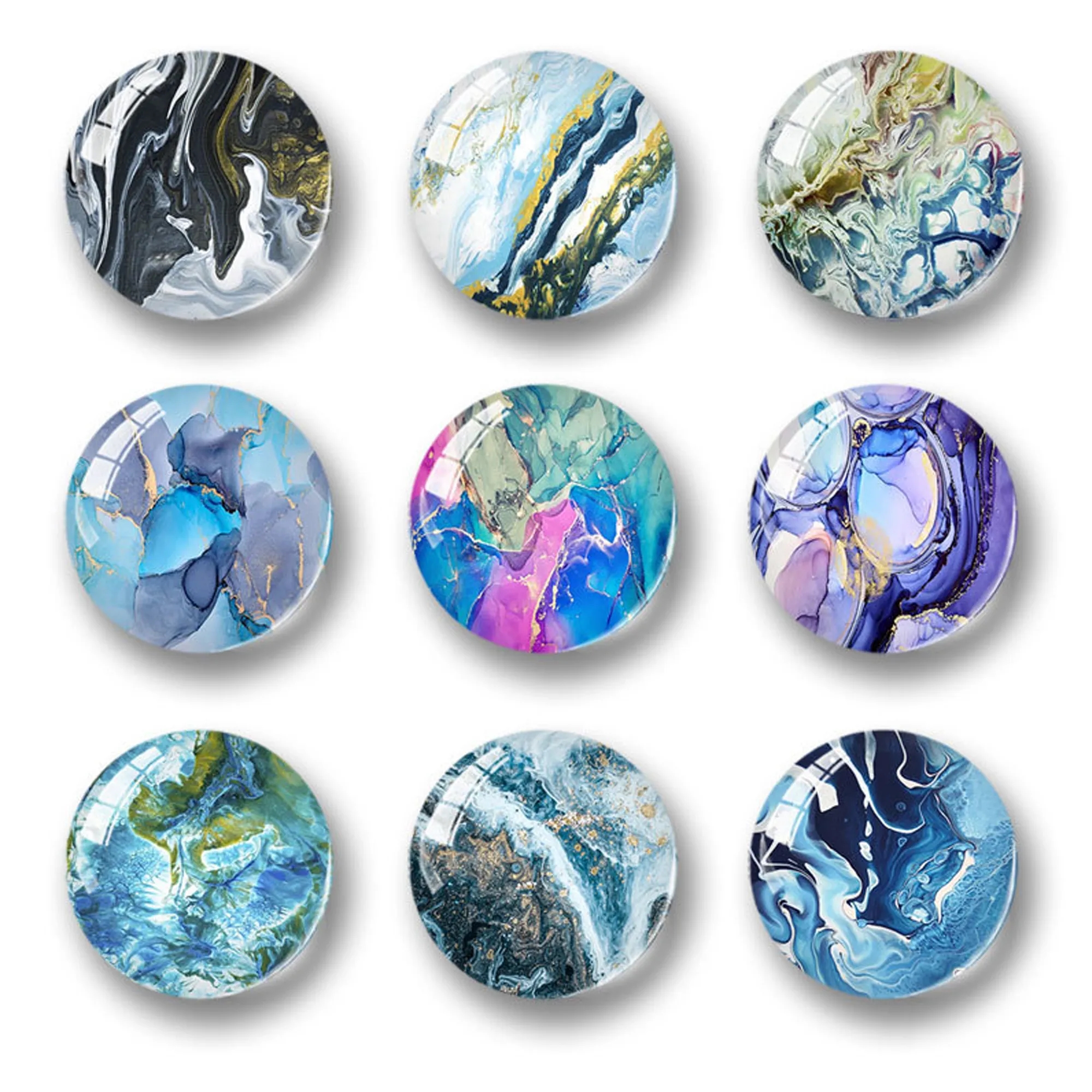 2" Custom Crystal Glass Round Refrigerator Magnets 8