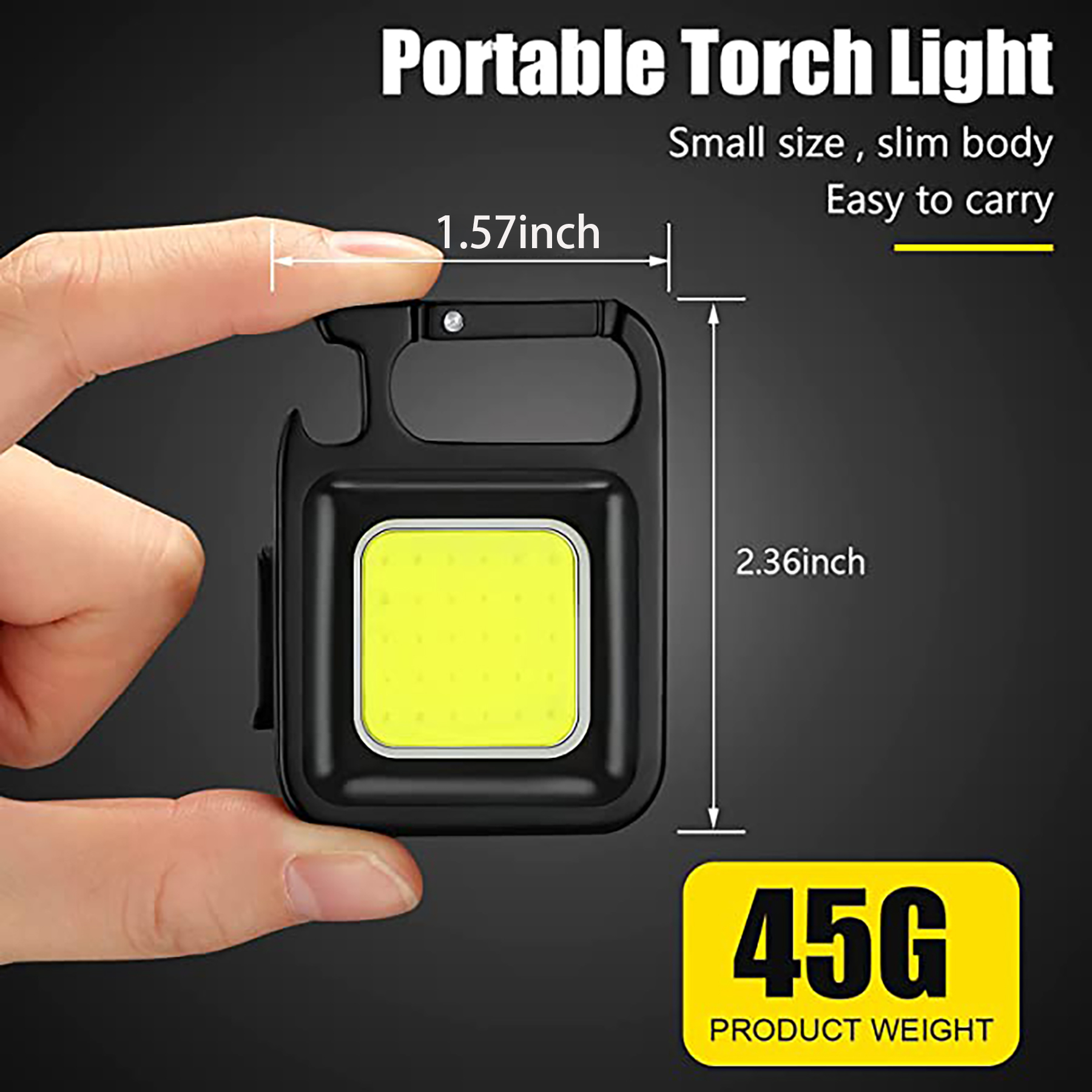 Pocket Led Flashlight with Folding Bracket Bottle Opener and Magnet Base for Running/Finishing 4