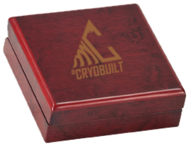 3 3/4" x 3 3/4" Rosewood Finish Medal Box 1