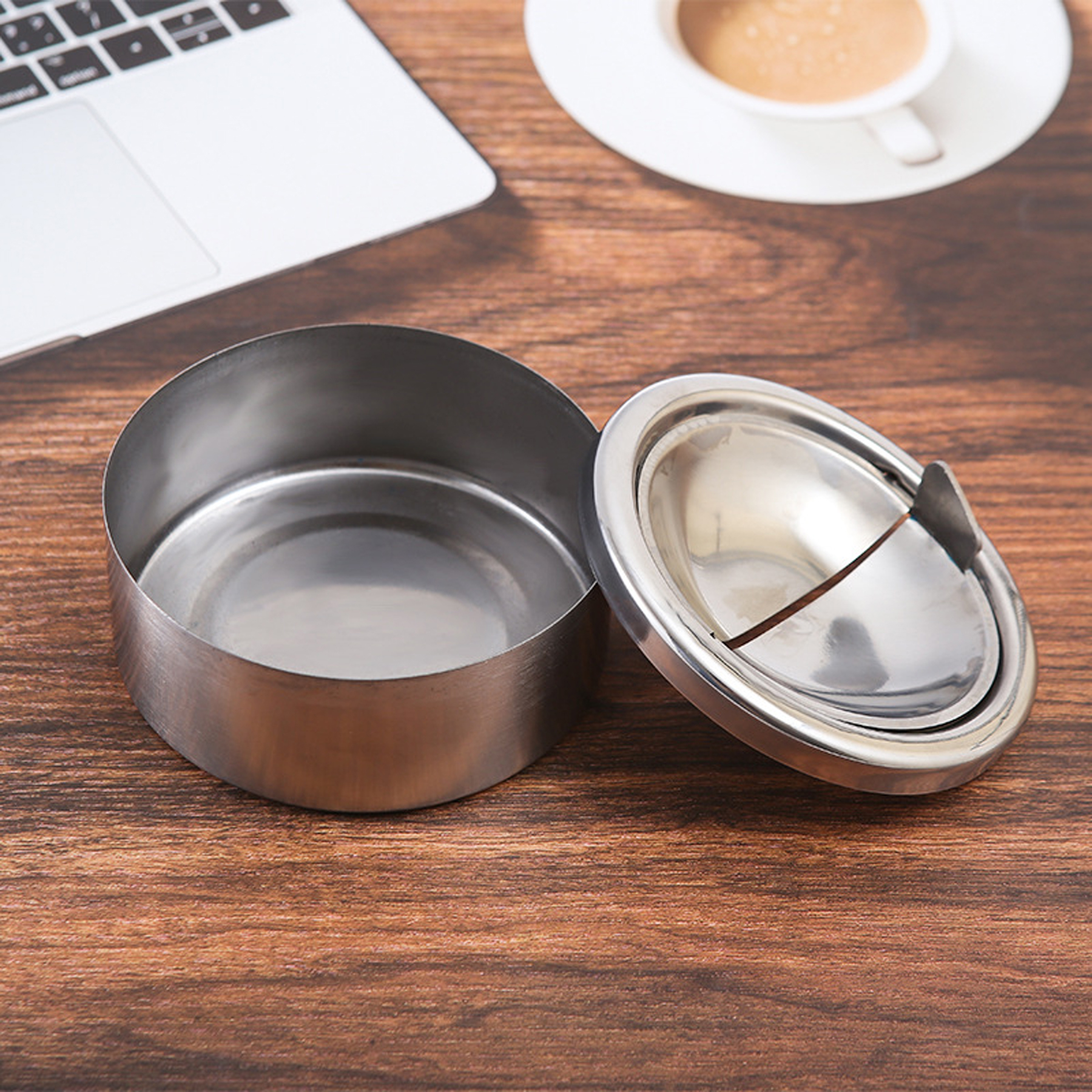 Flip Top Stainless Steel Ashtray 2