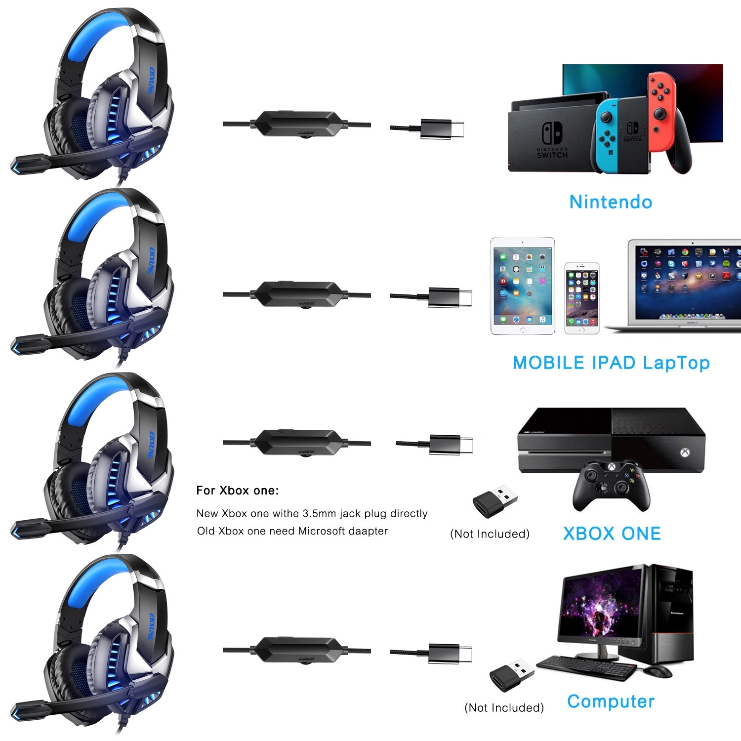 Gaming Headset With Led Light 3