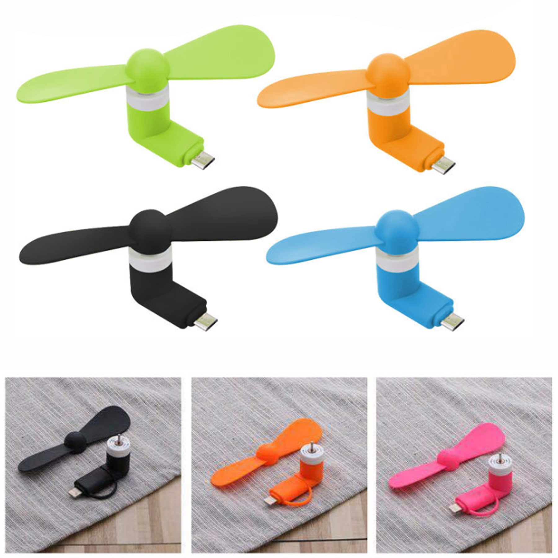 2 IN 1 Portable Mobile Phone Fan 2