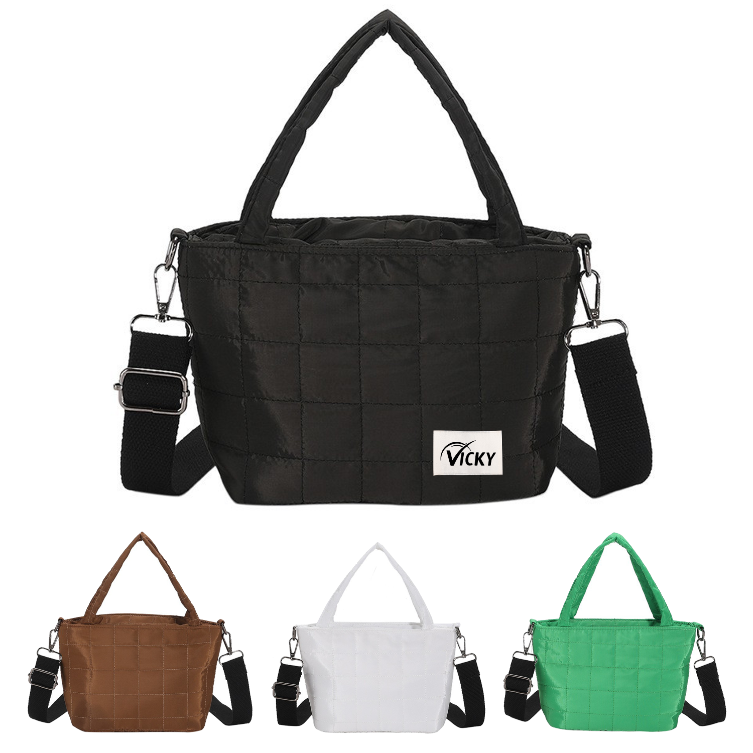 Cotton Puffy Tote Bag, custom tote bag with logo imprint 8
