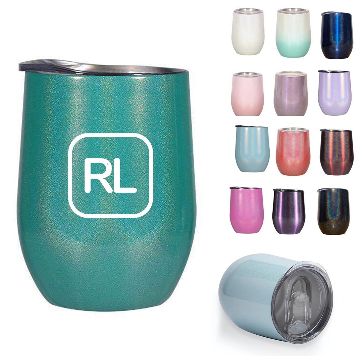 12 Oz Rainbow Insulated Wine Tumbler With Lid 3