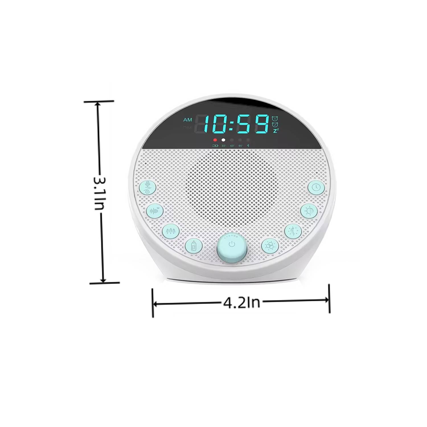 White Noise Sleep Aid W/ Recording Alarm Clock 5