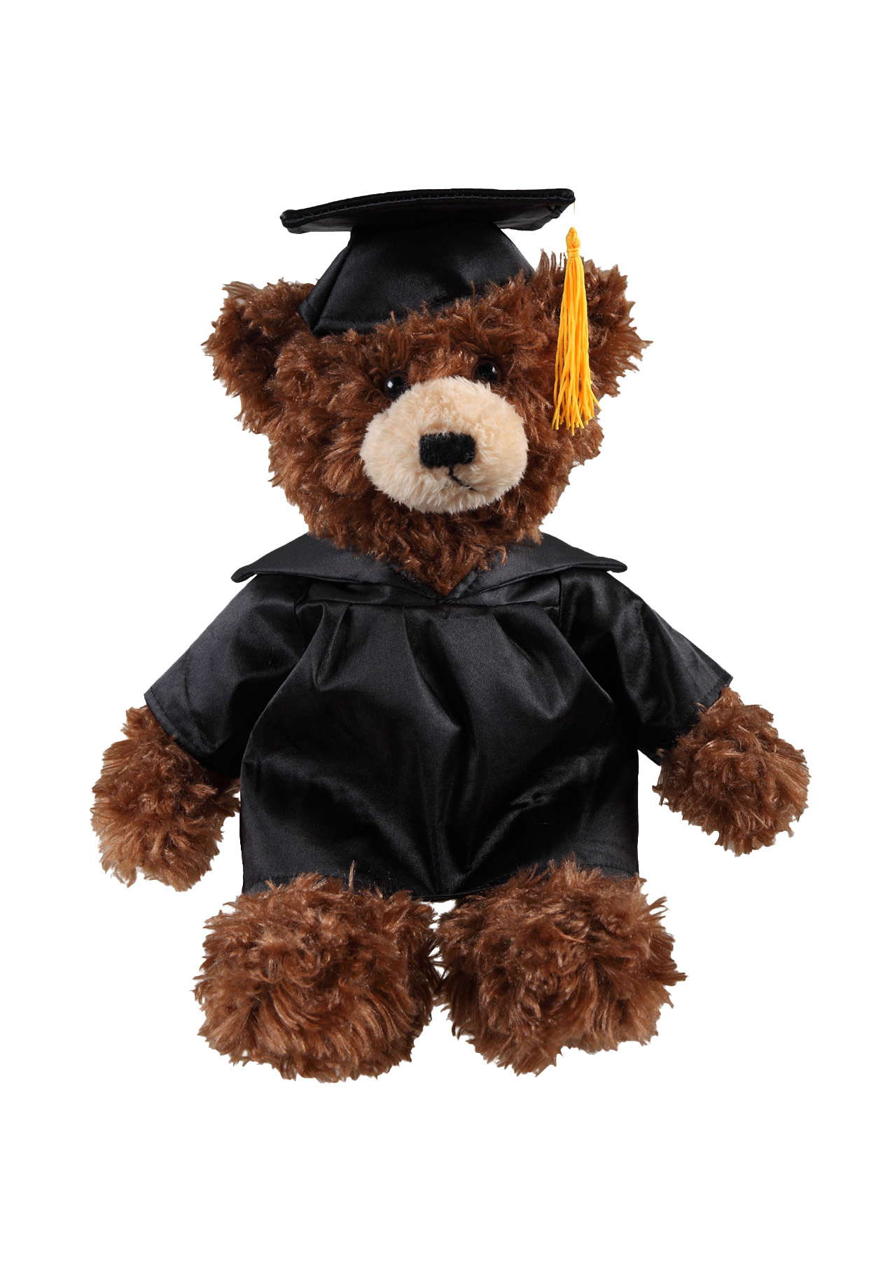 soft plush  Chocolate Brandon Bear with graduation cap &gown