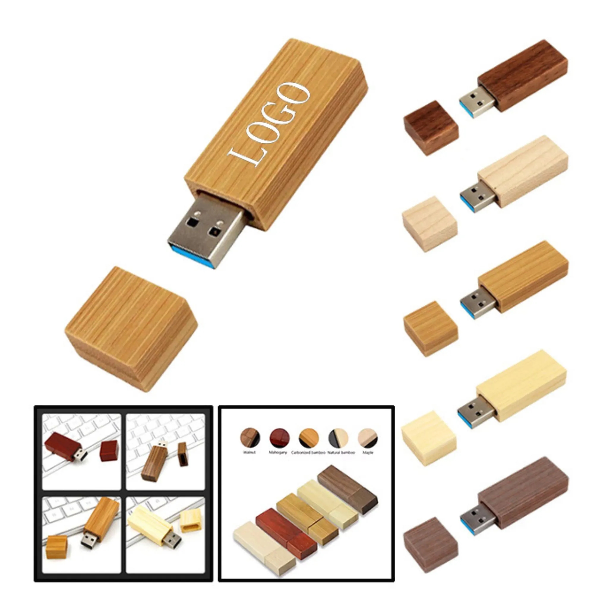 32GB High-Speed Bamboo Wooden USB 3.0 Flash Drive 2