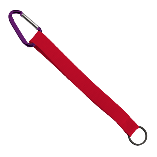 3/4" Sewn Polyester Keychain with Metal Split-Ring and Carabiner 19