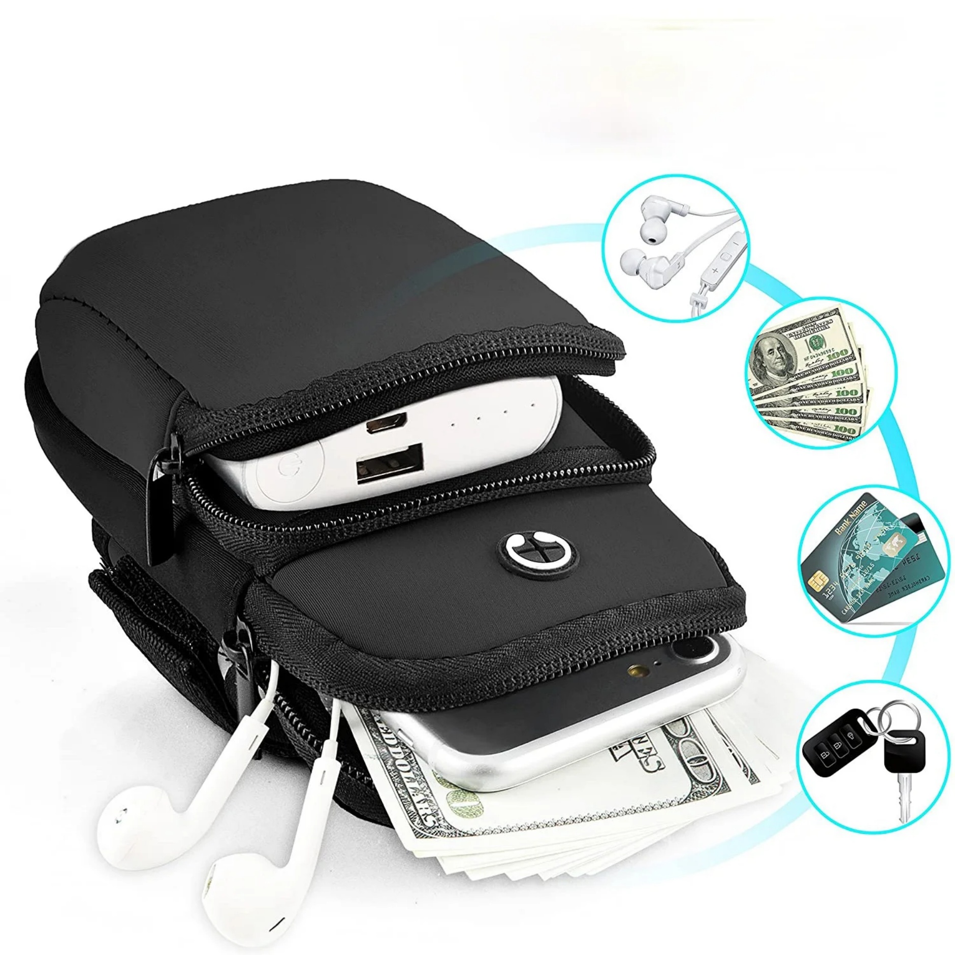 6.8 inch Neoprene Cell Phone Armbands Holder 3