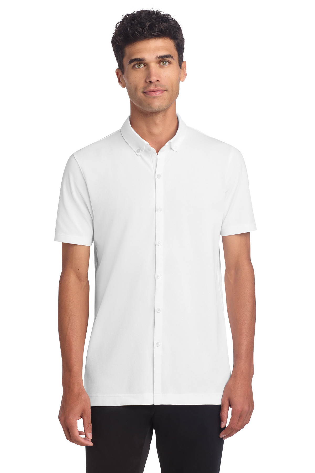 Mercer+Mettle Stretch Pique Full-Button Polo MM1006 17