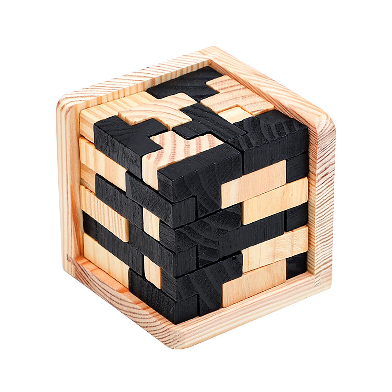 54pcs Fun Wooden Square Building Block Puzzle Toy 5