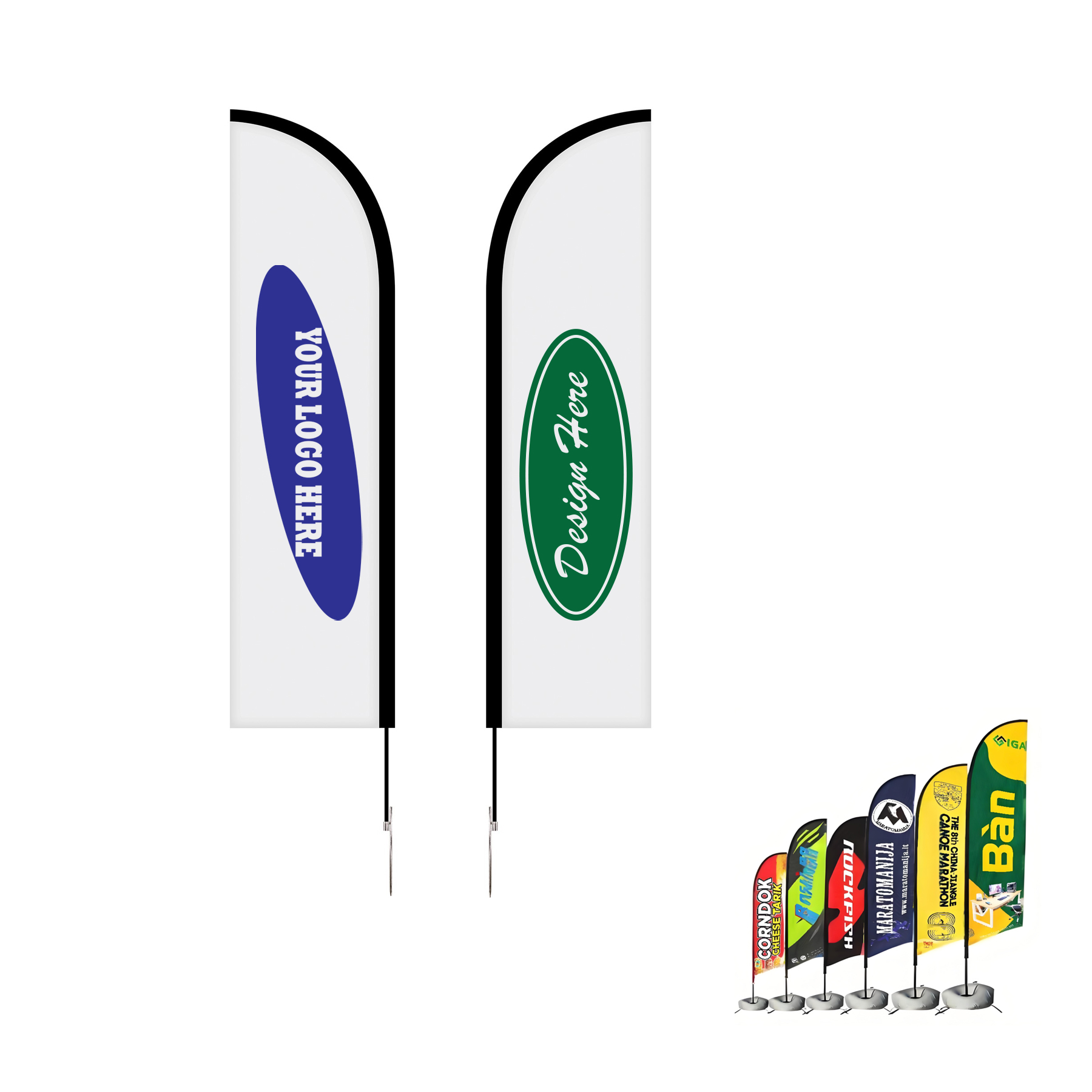 9' Custom Outdoor Double-Sided Feather Flags 2