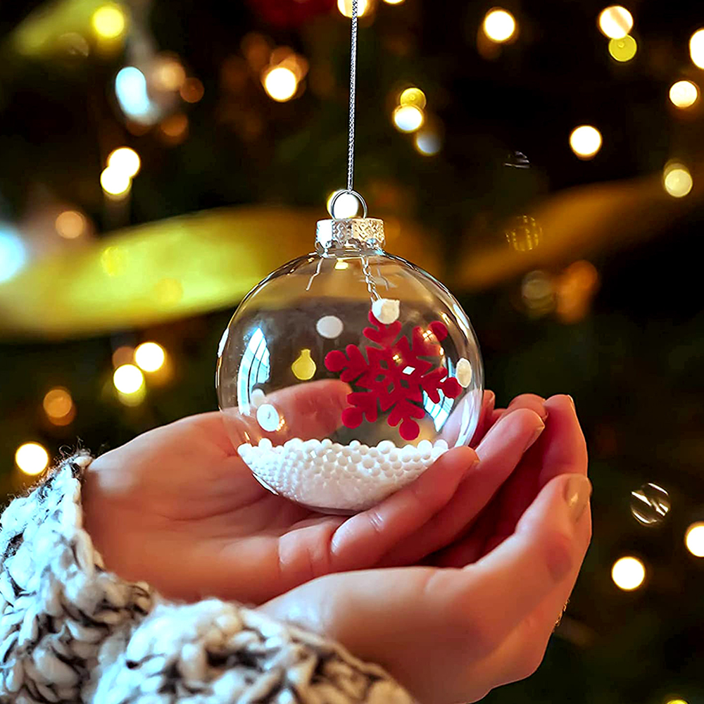 Christmas Tree 6pcs 6cm PET Transparent Ball Pendant 3