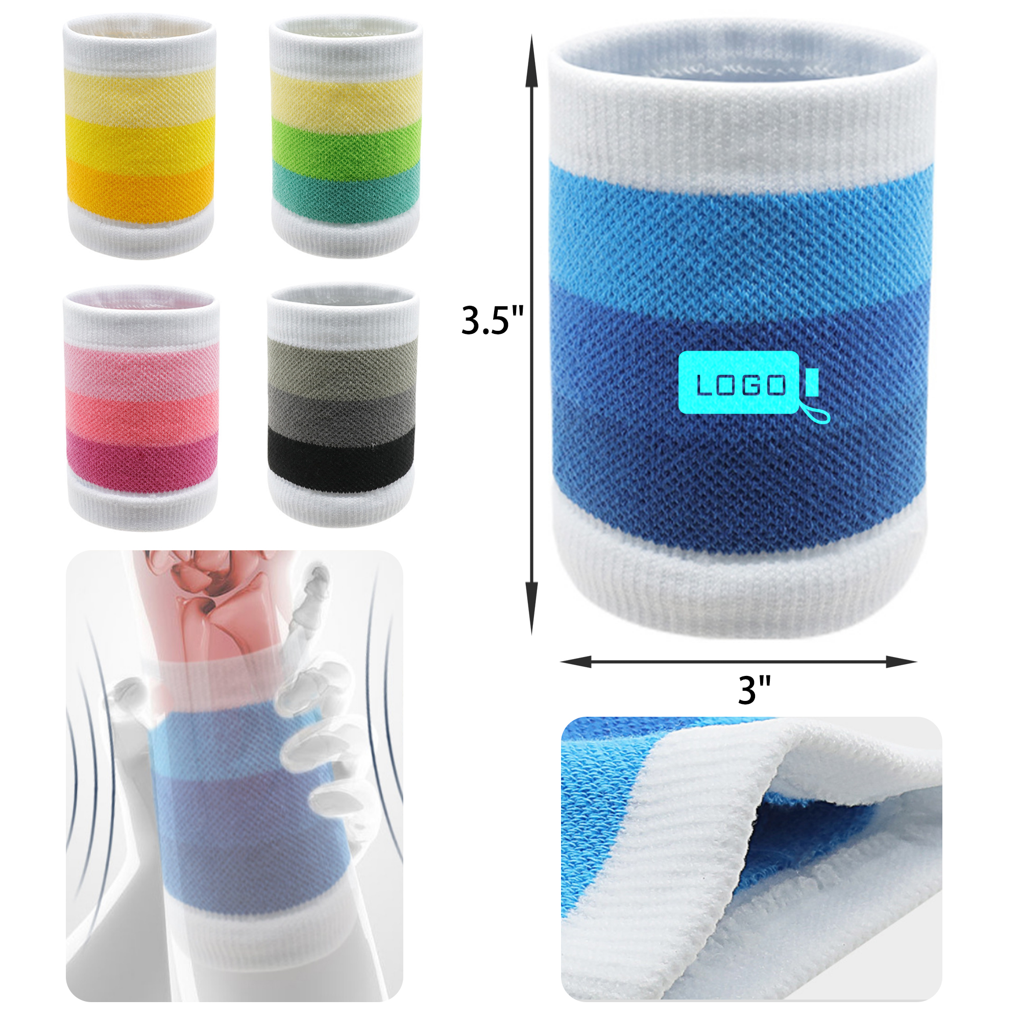 MOQ 50 PCS Comfortable Colorful Sports Wristband 7
