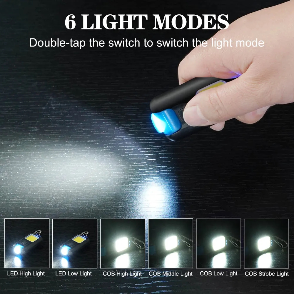 Rechargeable COB Keychain Flashlights 5