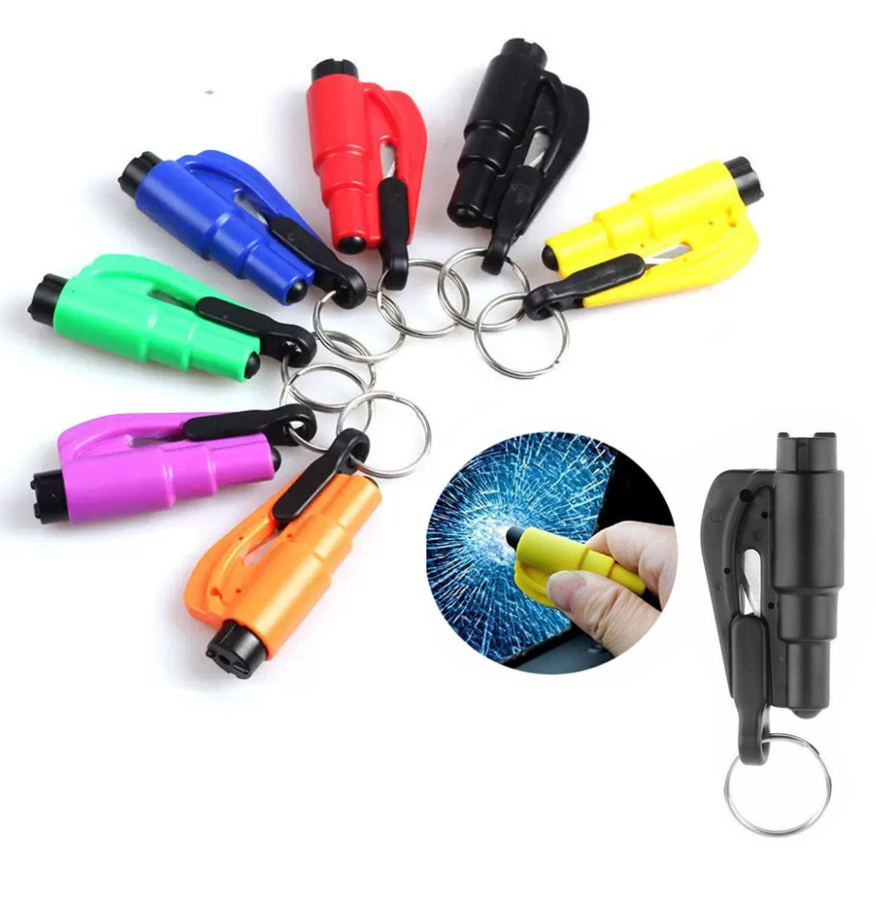 2-in-1 Emergency Window Breaker & Seatbelt Cutter Keychain 2