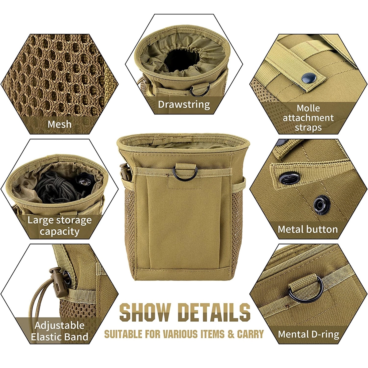 Tactical Molle Drawstring Dump Pouch 2